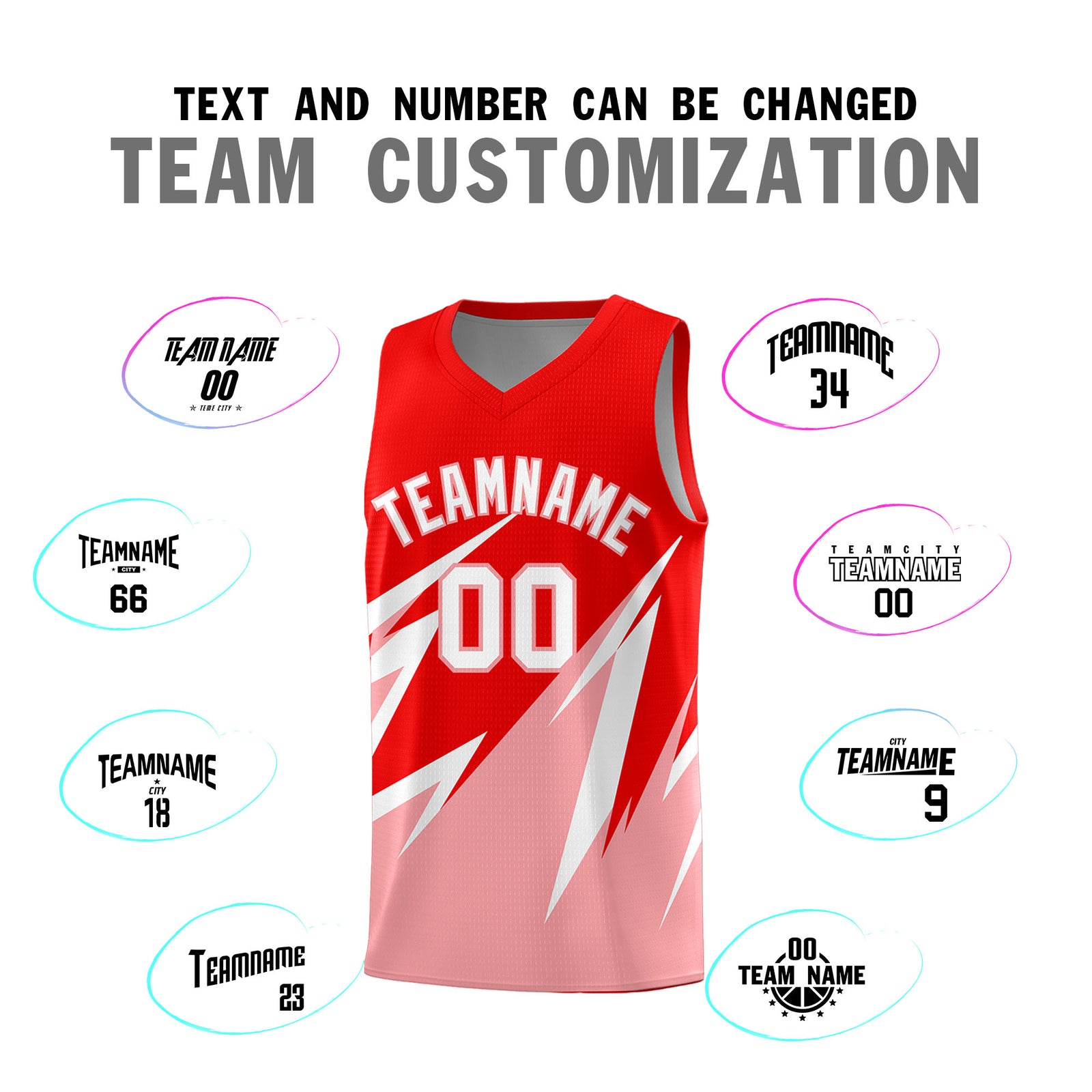 Custom Light Red Abstract Mountain Pattern Sports Uniform Basketball Jersey