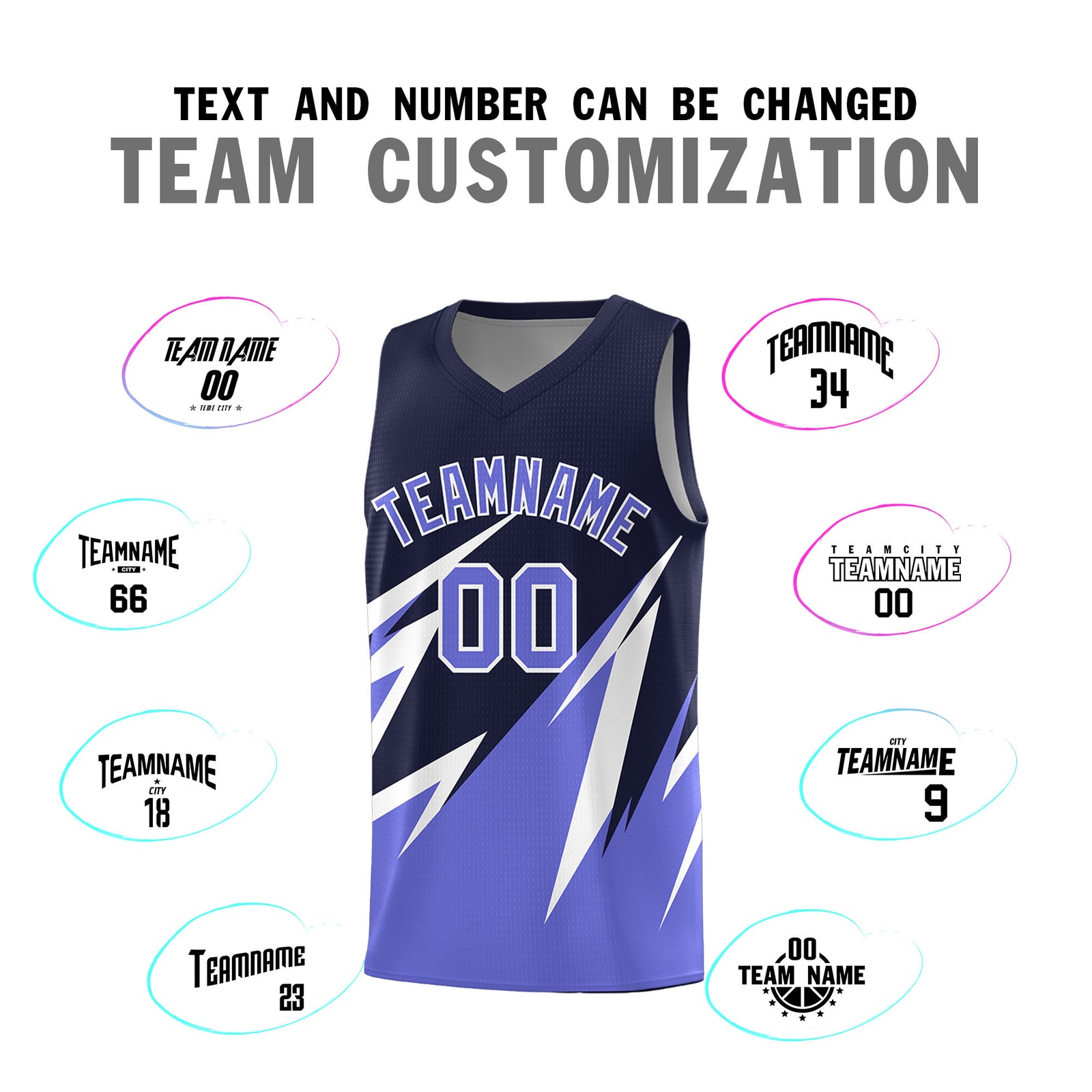 Custom Navy Abstract Mountain Pattern Sports Uniform Basketball Jersey