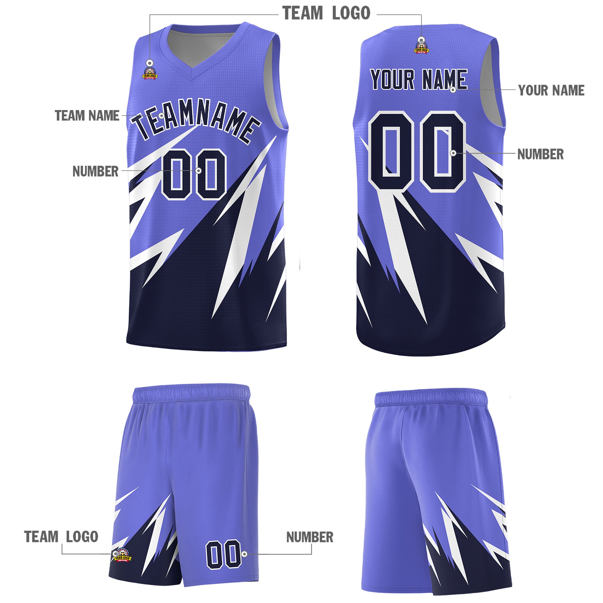 Custom Munsell Blue Abstract Mountain Pattern Sports Uniform Basketball Jersey