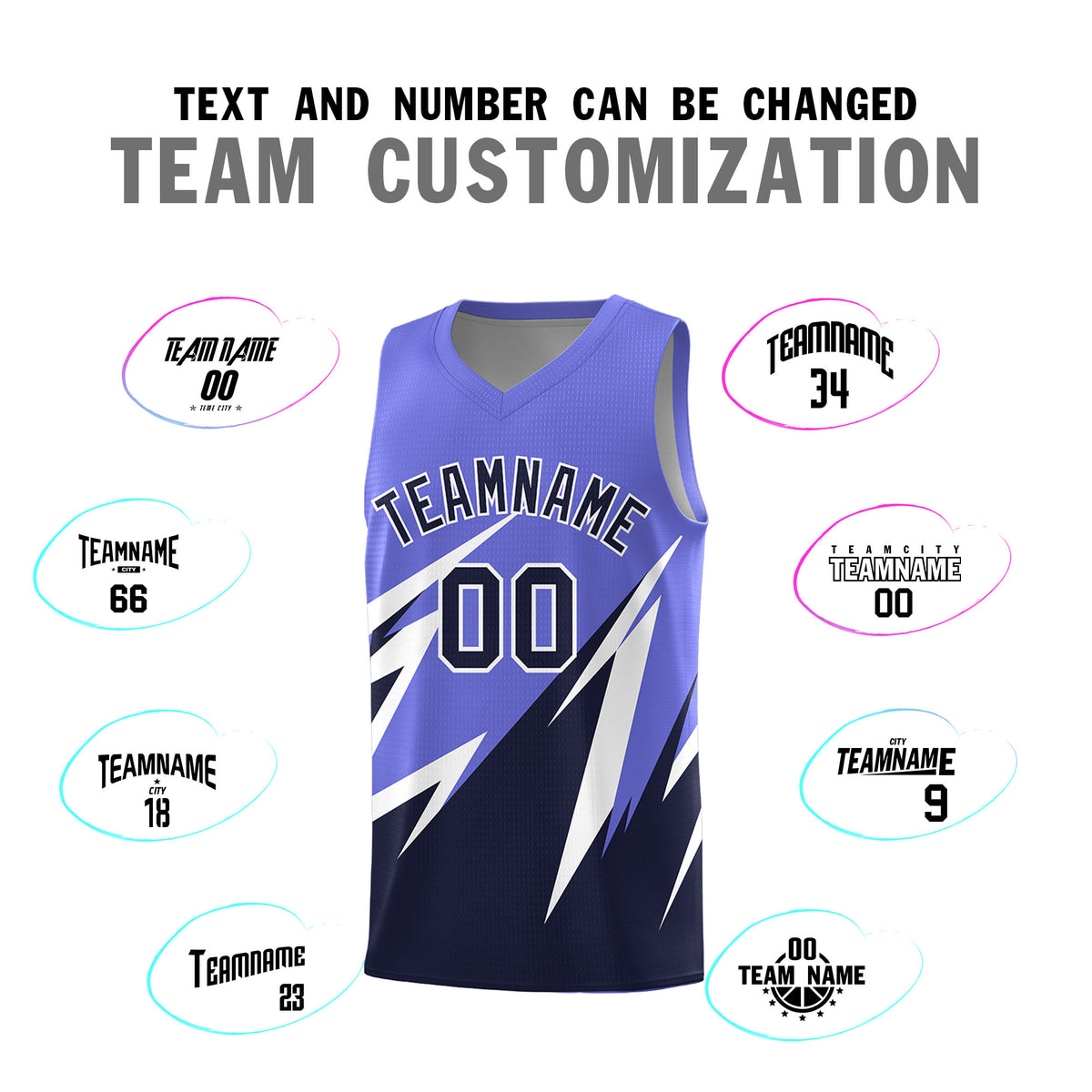 Custom Munsell Blue Abstract Mountain Pattern Sports Uniform Basketball Jersey