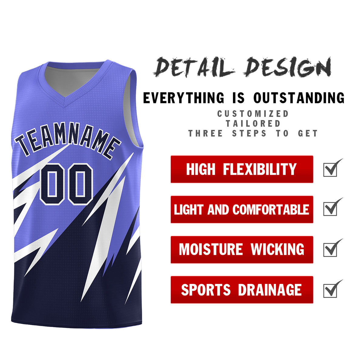 Custom Munsell Blue Abstract Mountain Pattern Sports Uniform Basketball Jersey