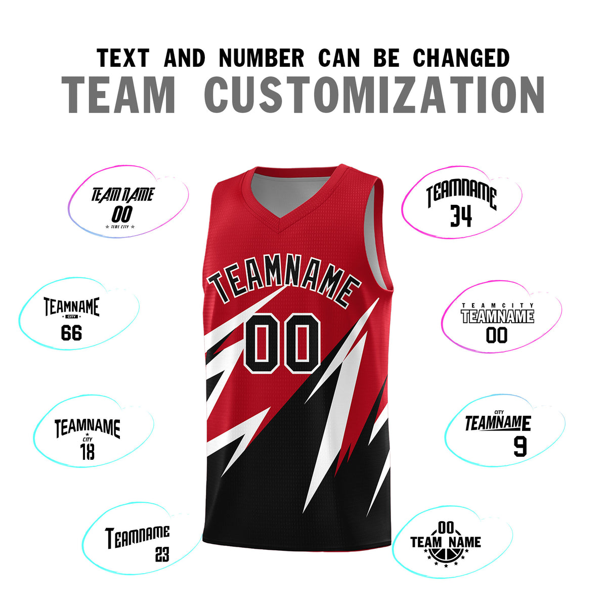 Custom Red Abstract Mountain Pattern Sports Uniform Basketball Jersey