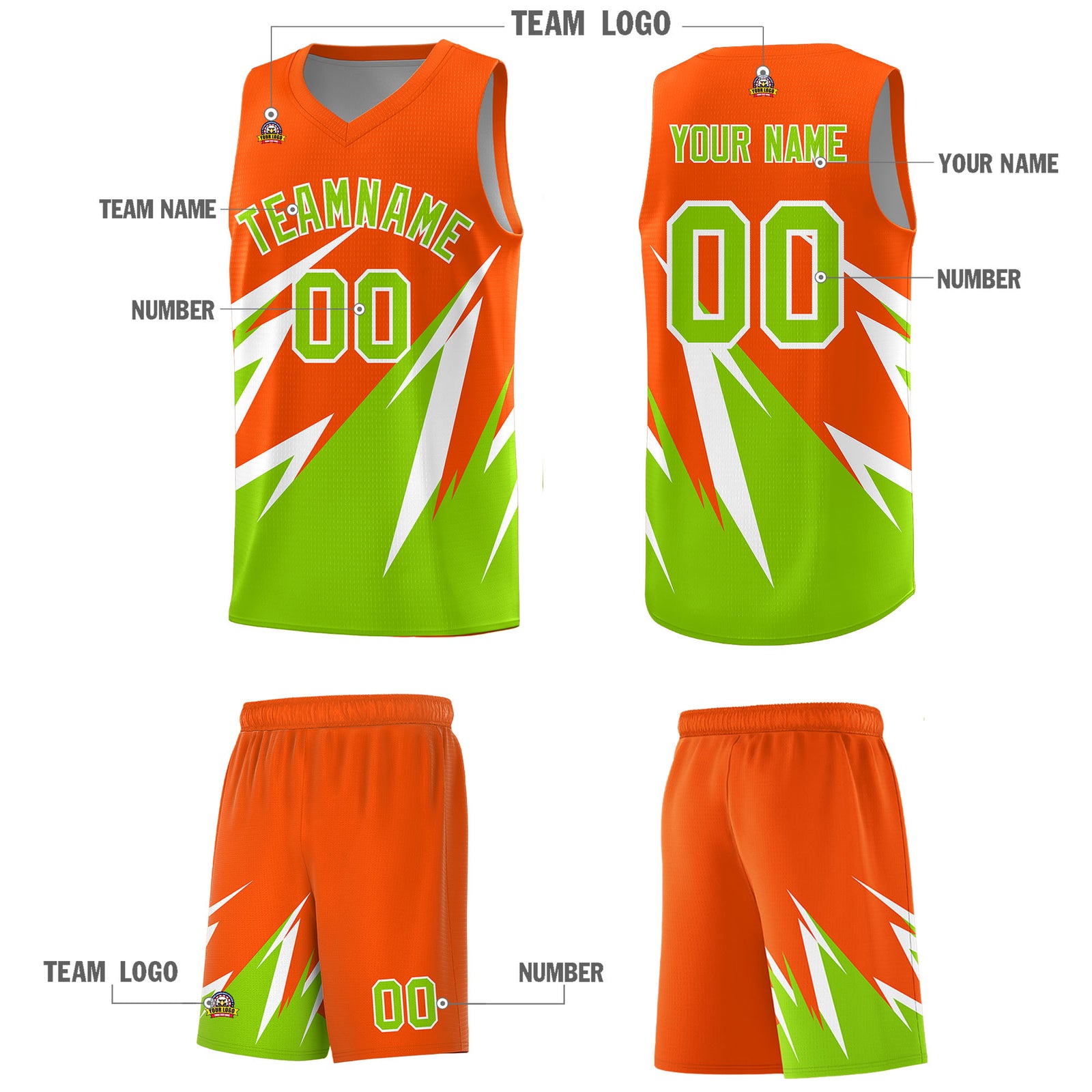 Custom Orange Abstract Mountain Pattern Sports Uniform Basketball Jersey