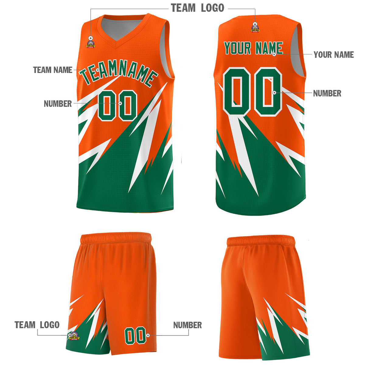 Custom Orange Abstract Mountain Pattern Sports Uniform Basketball Jersey