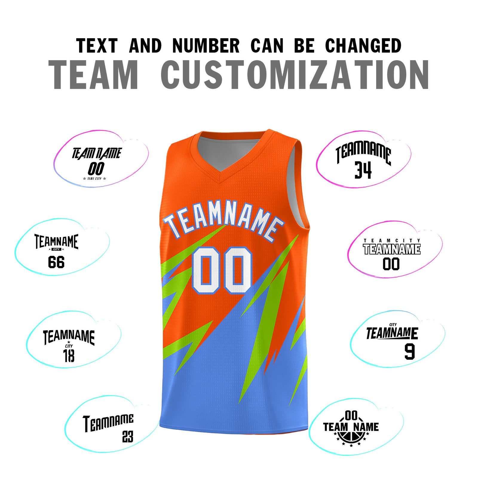 Custom Orange Abstract Mountain Pattern Sports Uniform Basketball Jersey
