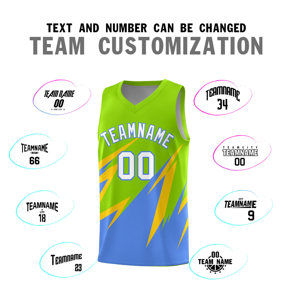 Custom Neon Green Abstract Mountain Pattern Sports Uniform Basketball Jersey
