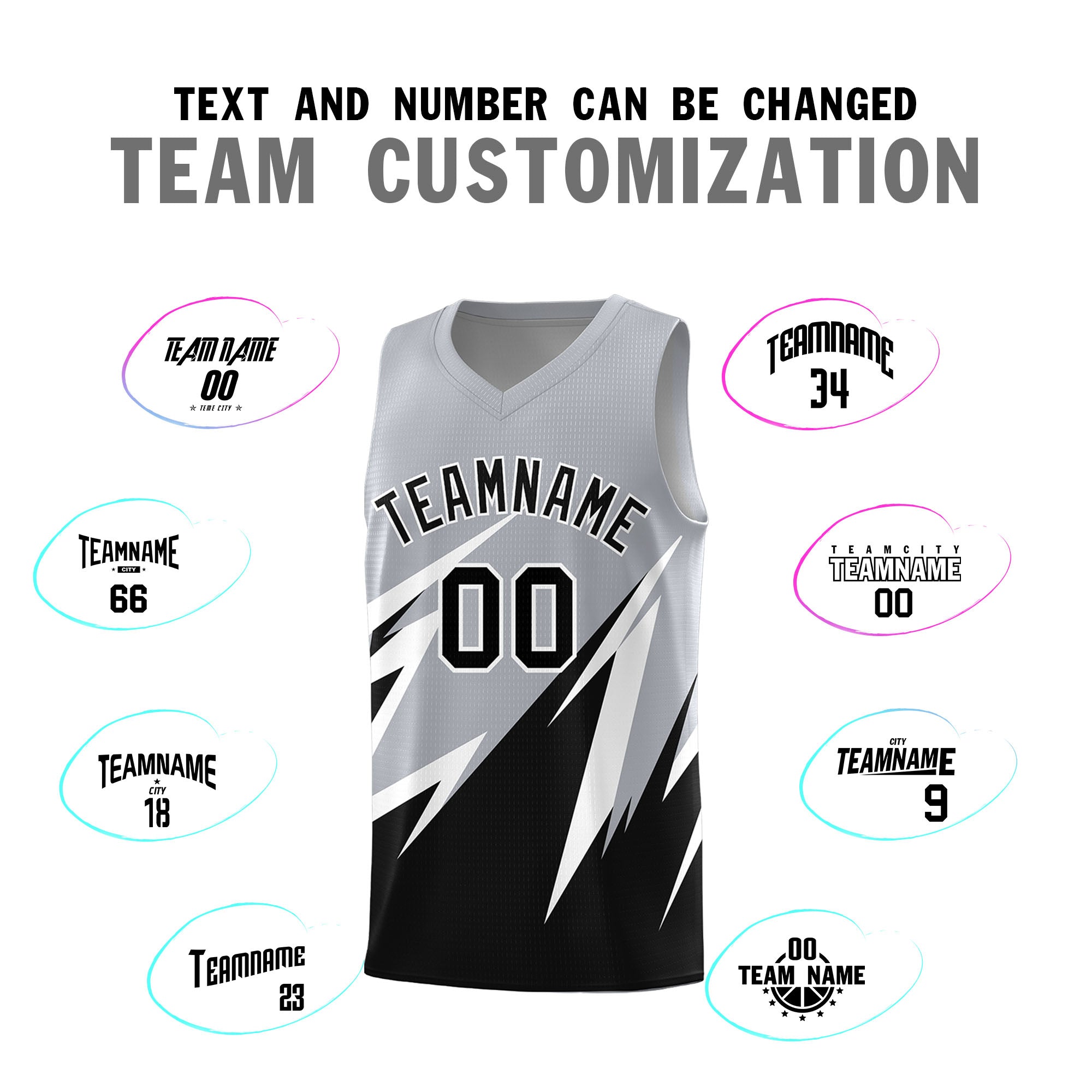 Custom Gray Abstract Mountain Pattern Sports Uniform Basketball Jersey