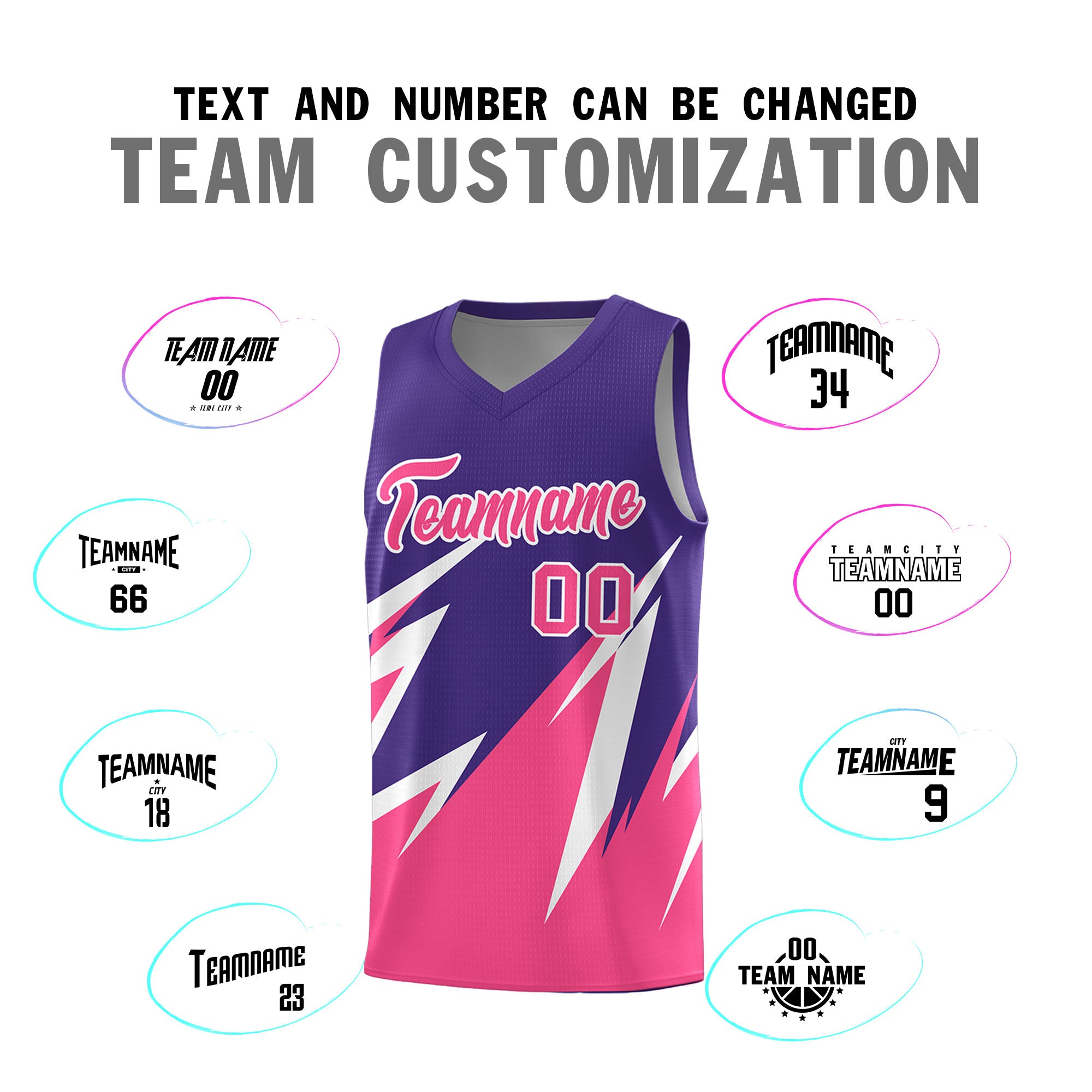 Custom Purple Abstract Mountain Pattern Sports Uniform Basketball Jersey