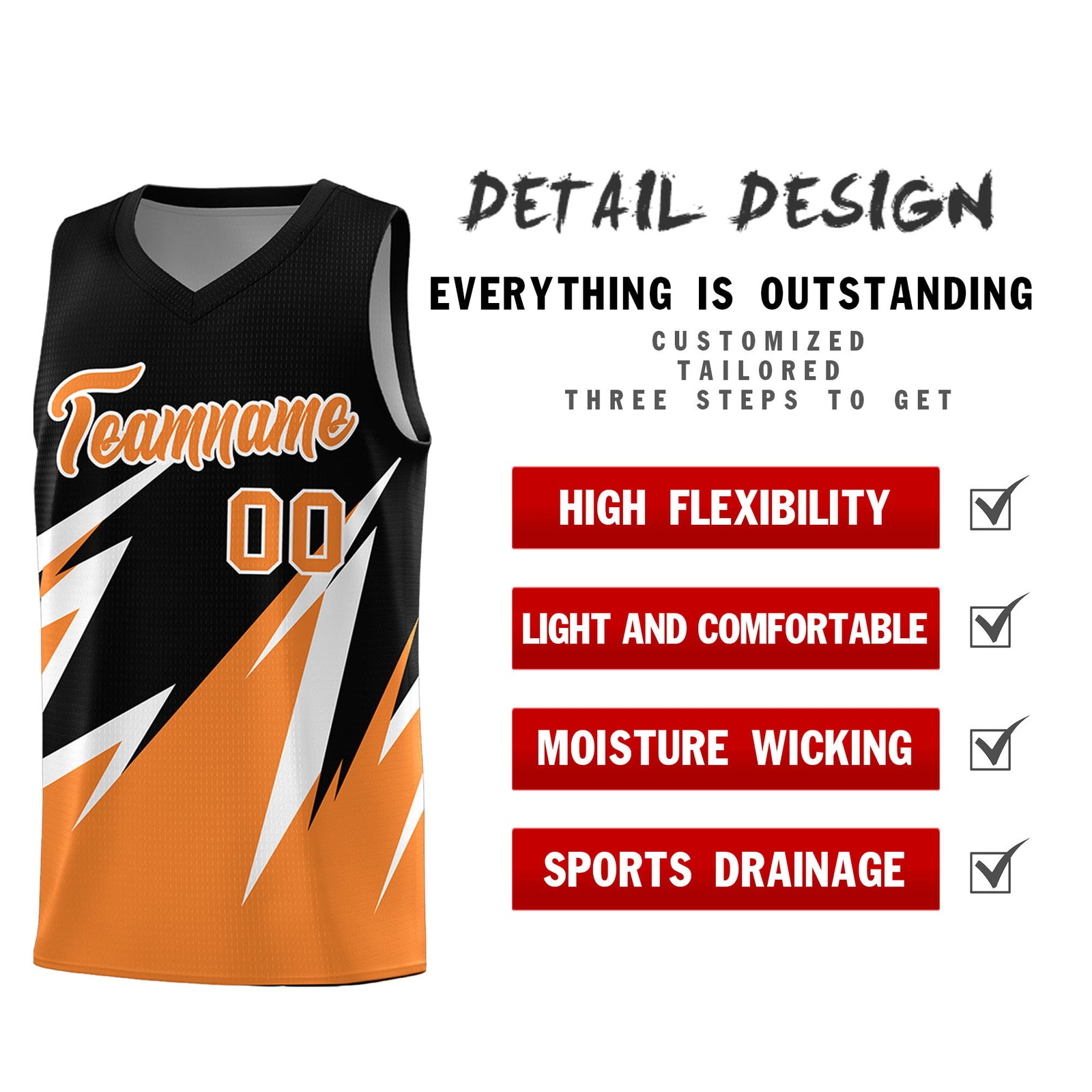 Custom Black Abstract Mountain Pattern Sports Uniform Basketball Jersey