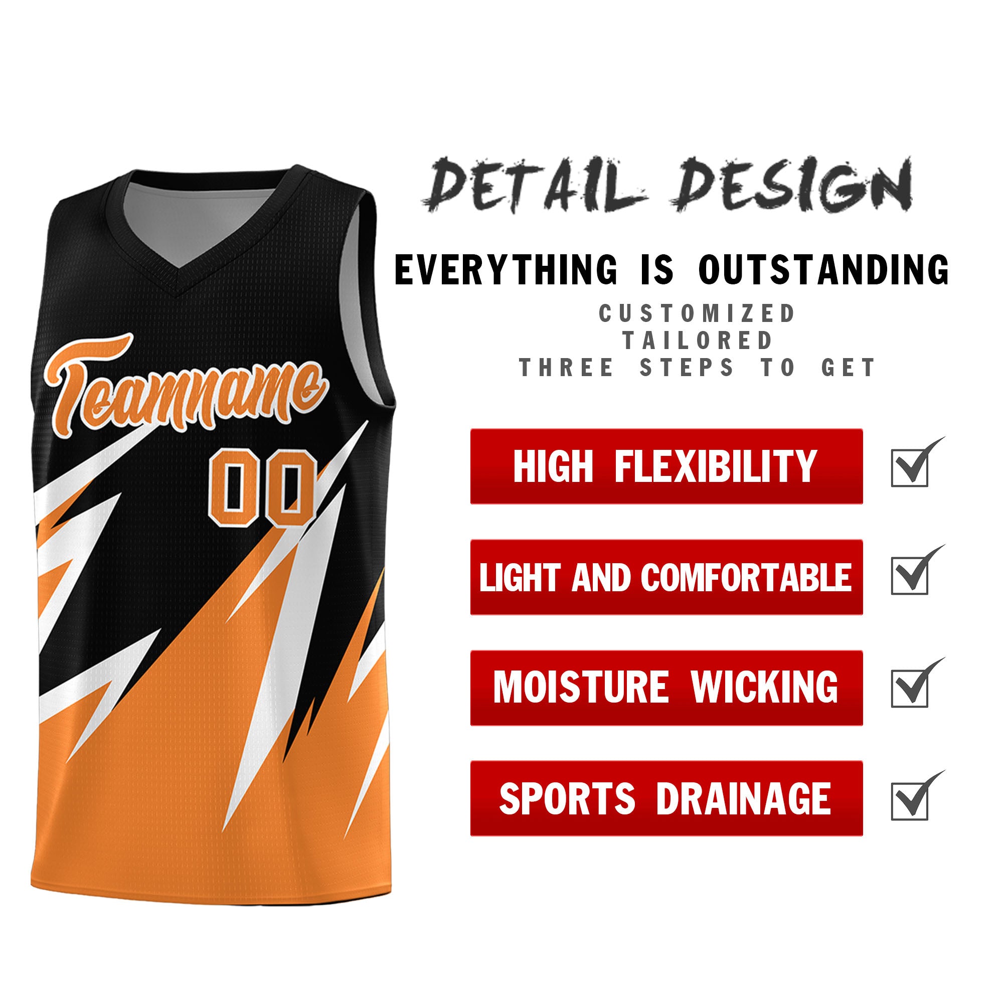 Custom Black Abstract Mountain Pattern Sports Uniform Basketball Jersey