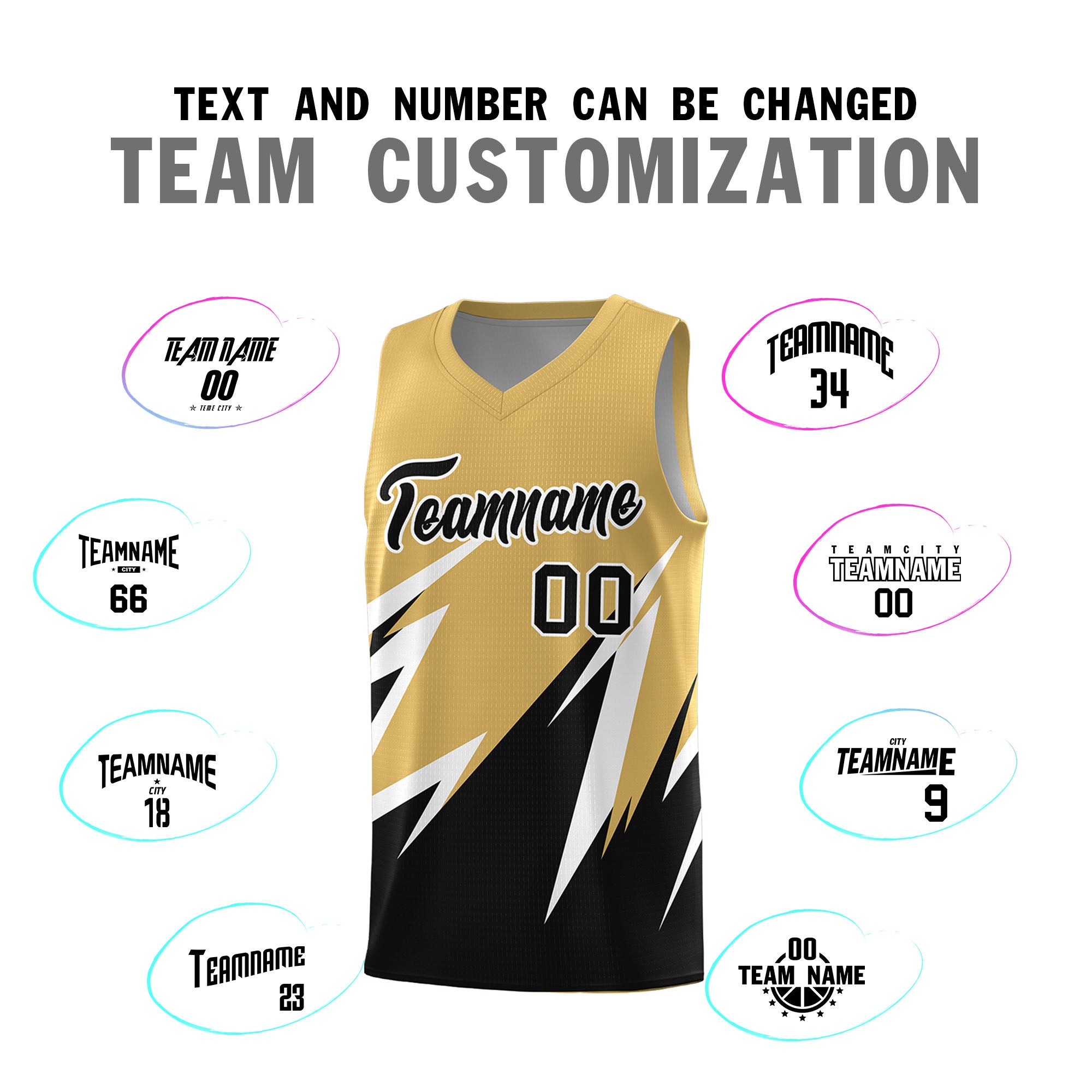 Custom Old Gold Abstract Mountain Pattern Sports Uniform Basketball Jersey