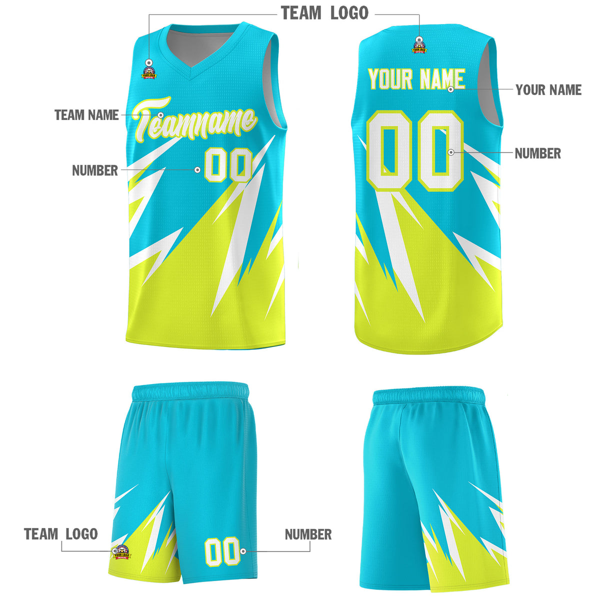 Custom Sky Blue Abstract Mountain Pattern Sports Uniform Basketball Jersey