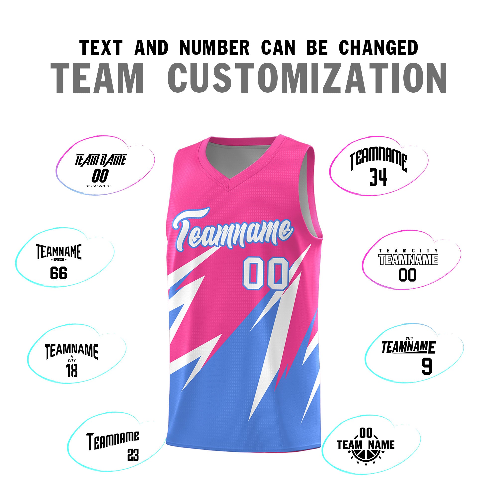 Custom Pink Abstract Mountain Pattern Sports Uniform Basketball Jersey