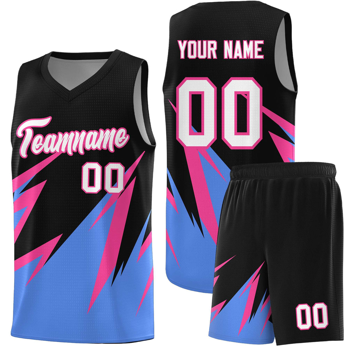 Custom Black Abstract Mountain Pattern Sports Uniform Basketball Jersey