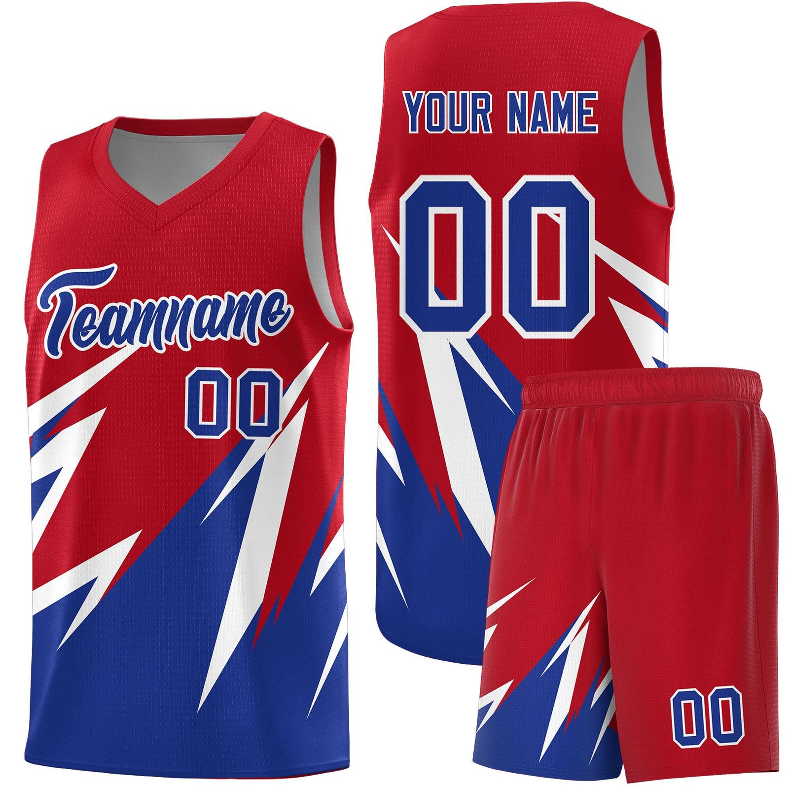 Custom Red Abstract Mountain Pattern Sports Uniform Basketball Jersey