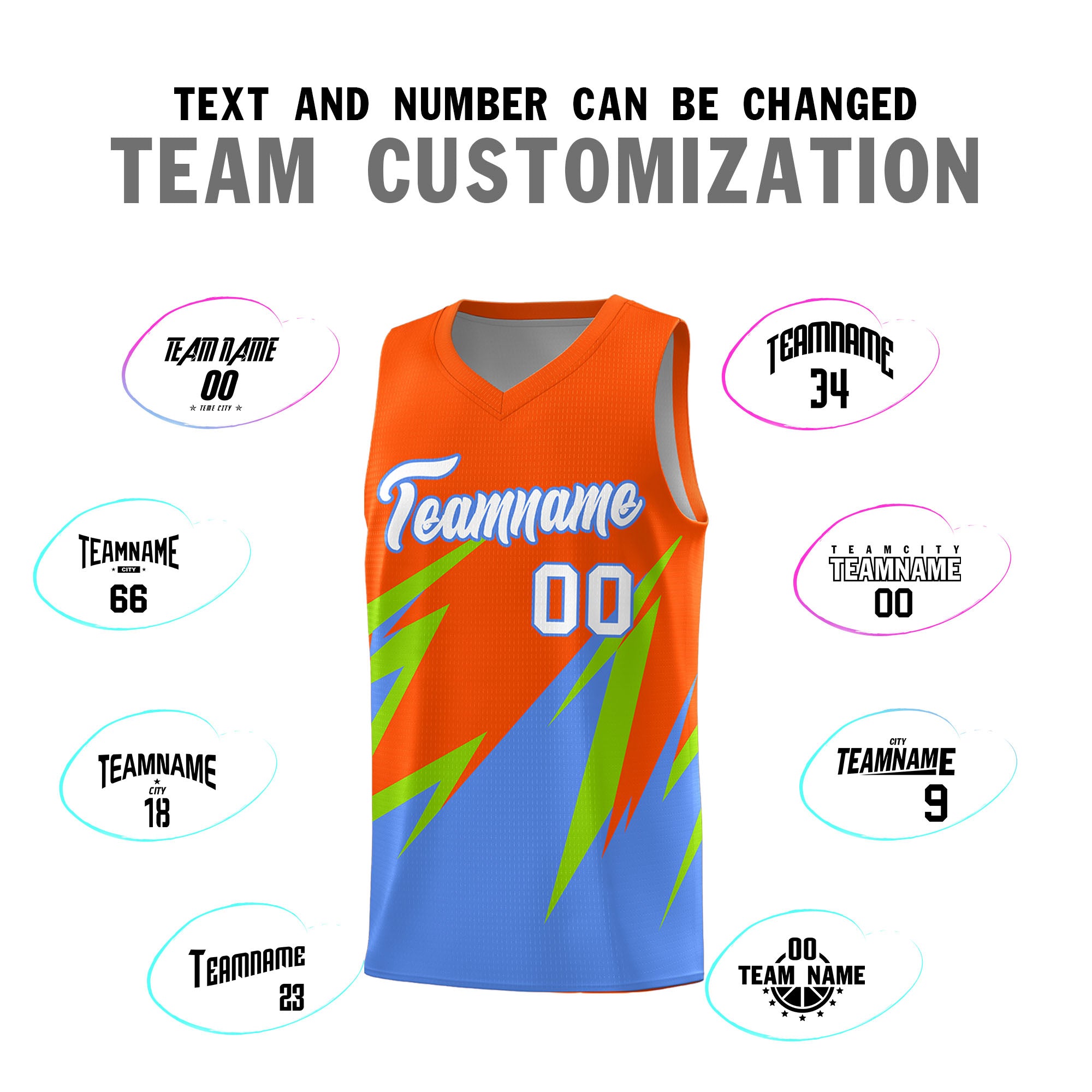 Custom Orange Abstract Mountain Pattern Sports Uniform Basketball Jersey