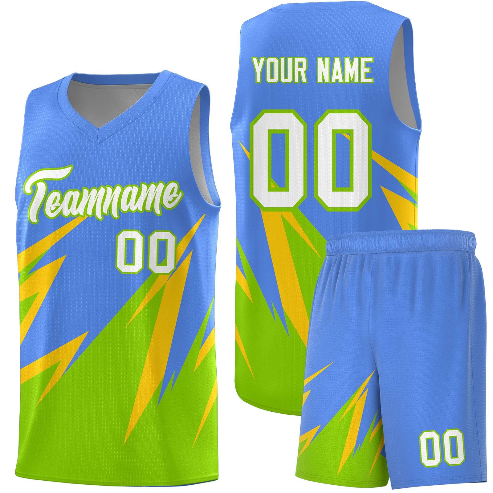 Custom Light Blue Abstract Mountain Pattern Sports Uniform Basketball Jersey
