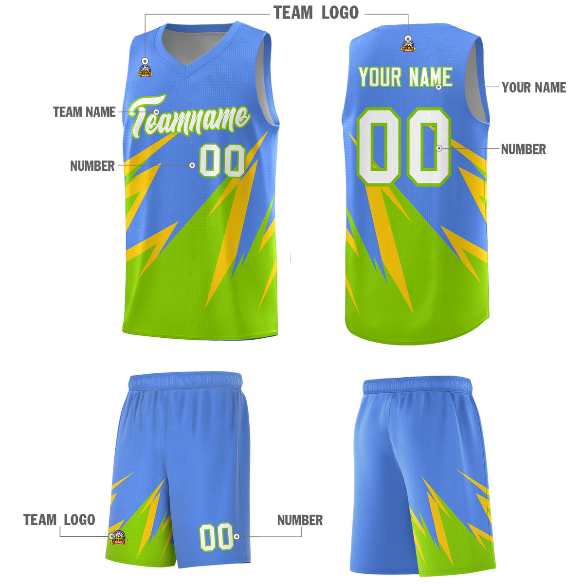 Custom Light Blue Abstract Mountain Pattern Sports Uniform Basketball Jersey