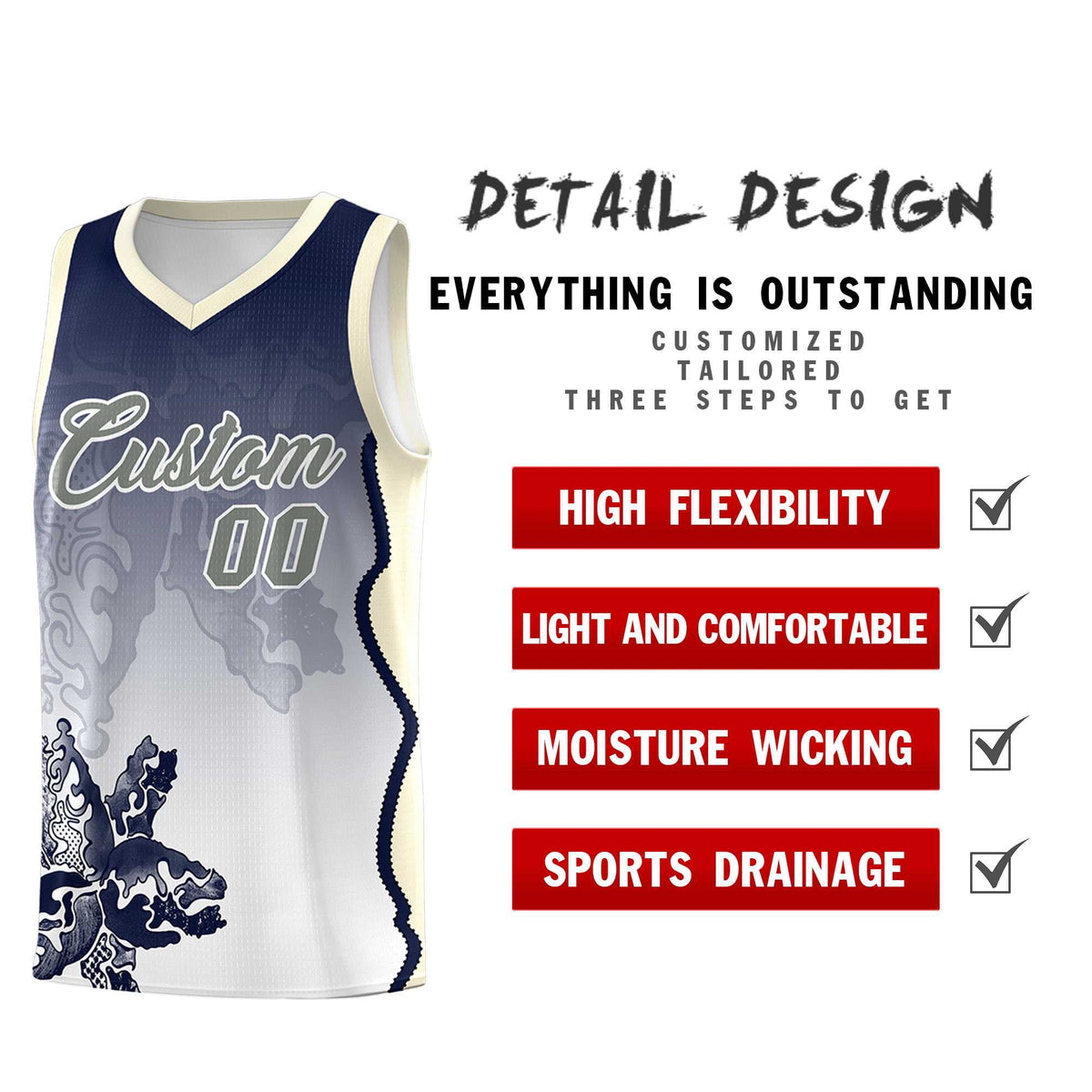 Custom Gray Green Basketball Jersey - Illusion Flower Gradient Stylish Fabric