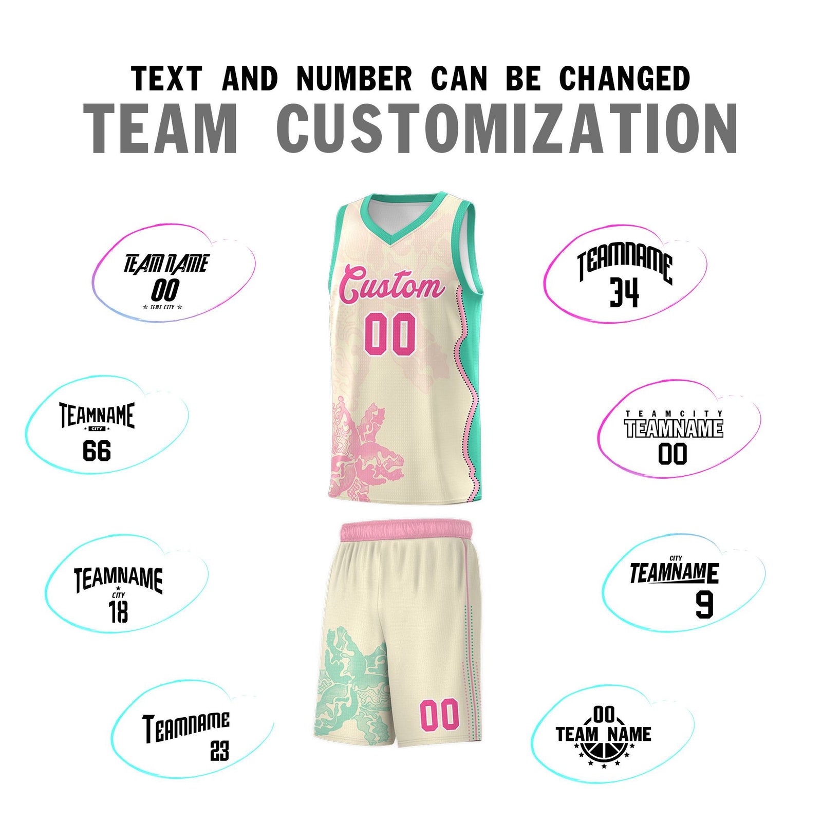 Custom Rose Red Bright Green Basketball Jersey - Illusion Flower Graffiti Stretchy Fabric