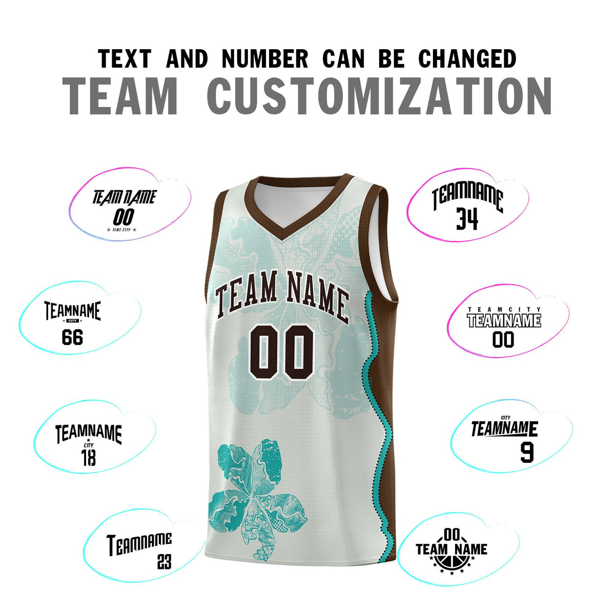 Custom Gray Brown Basketball Jersey - Illusion Flower Graffiti Quick dry Fabric