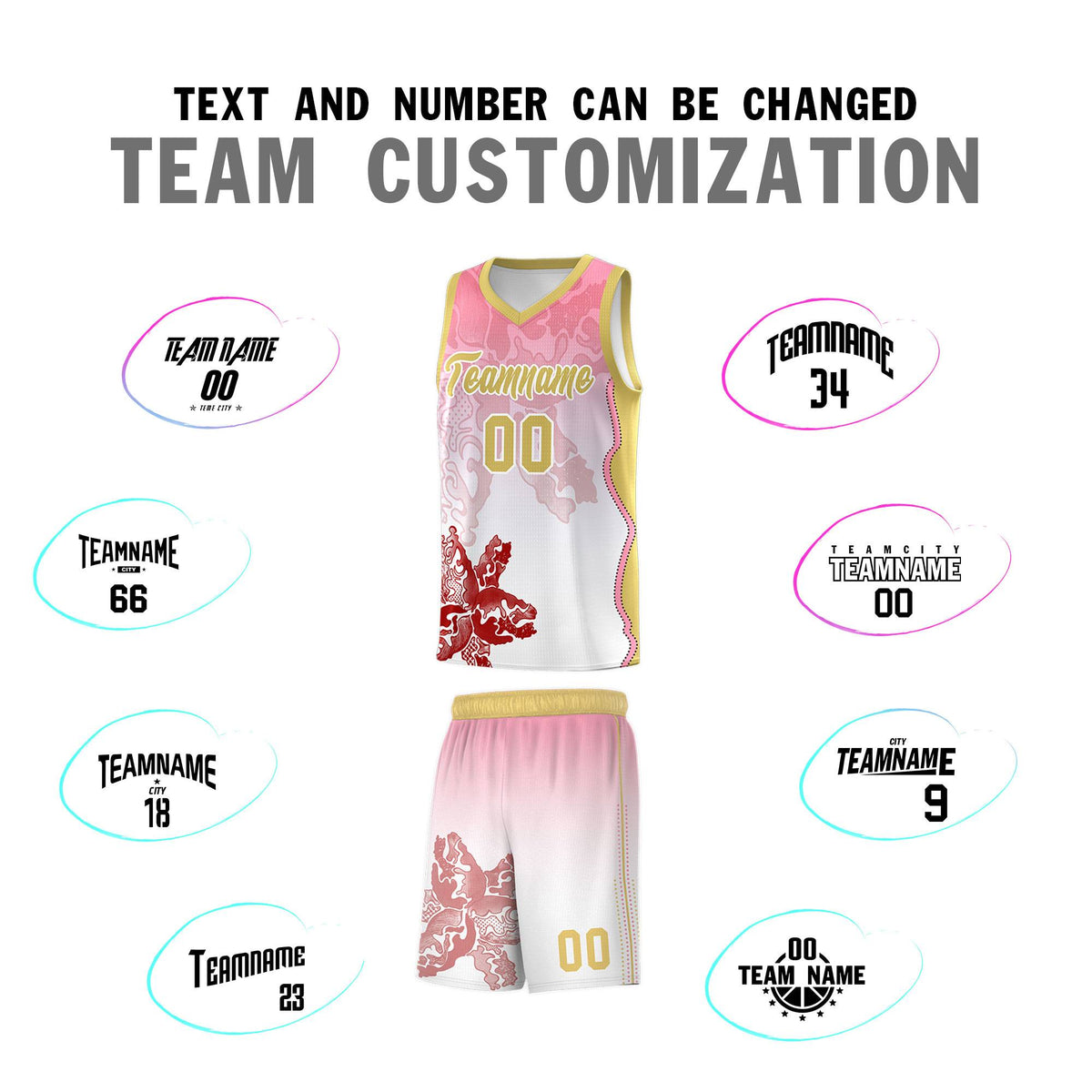 Custom White Light Pink Basketball Jersey - Illusion Flower Gradient Lightweight Fabric