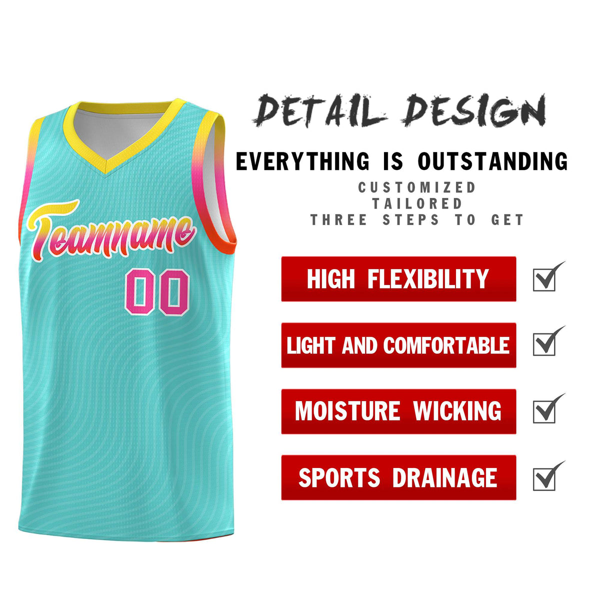 Custom Bright Green Gold Wave Pattern Sports Uniform Basketball Jersey