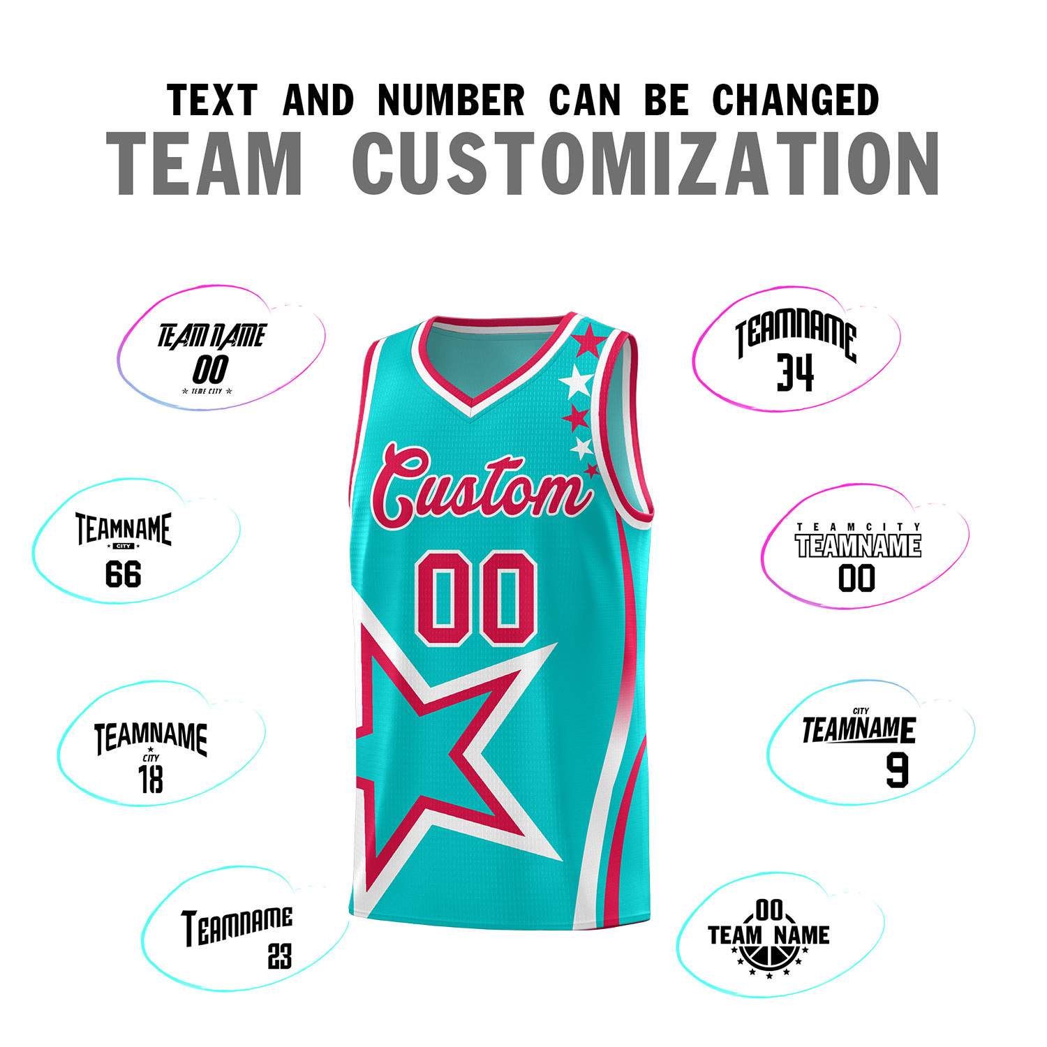 Custom Aqua Shoulder Stars Graffiti Pattern Sets Basketball Jersey
