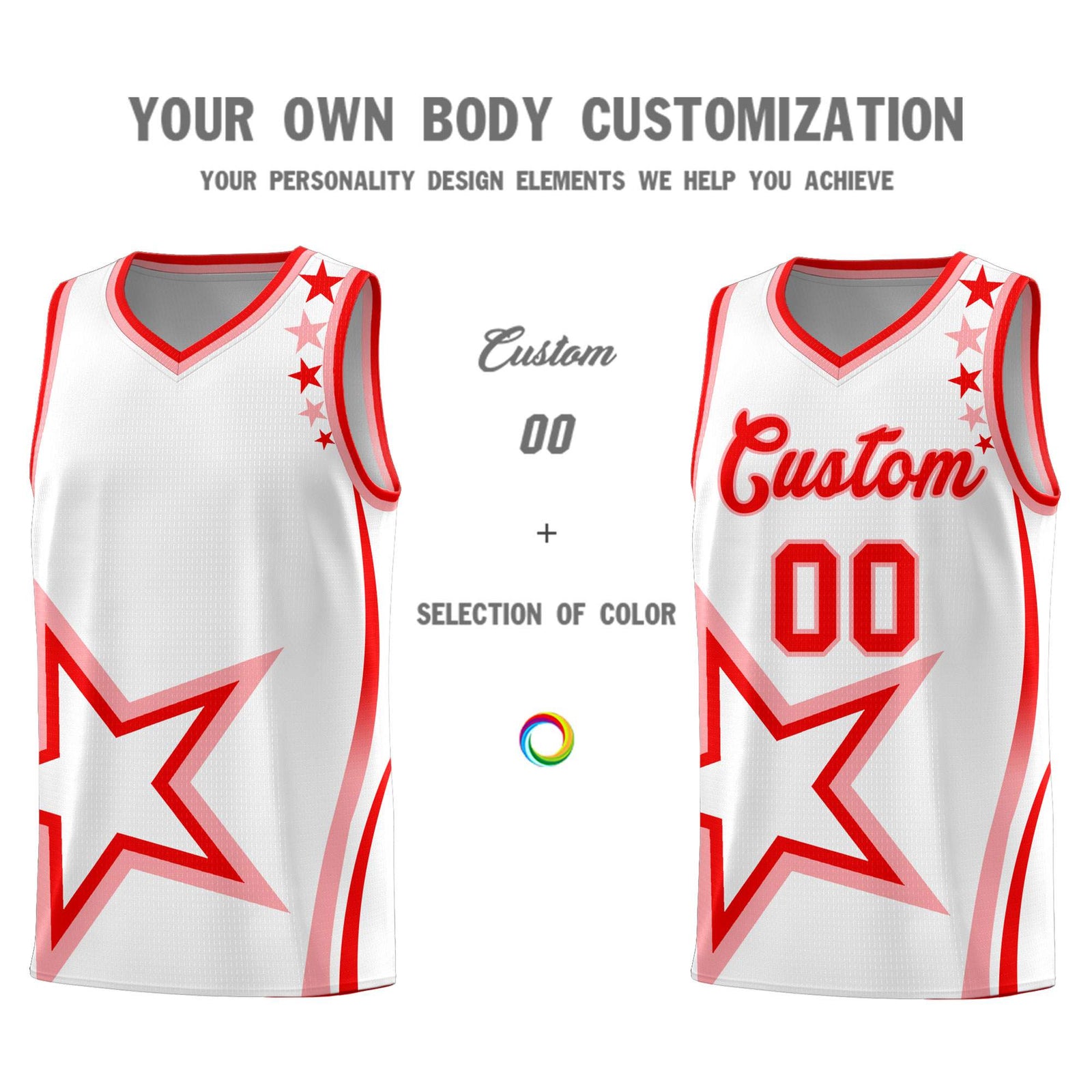 Custom White Shoulder Stars Graffiti Pattern Sets Basketball Jersey