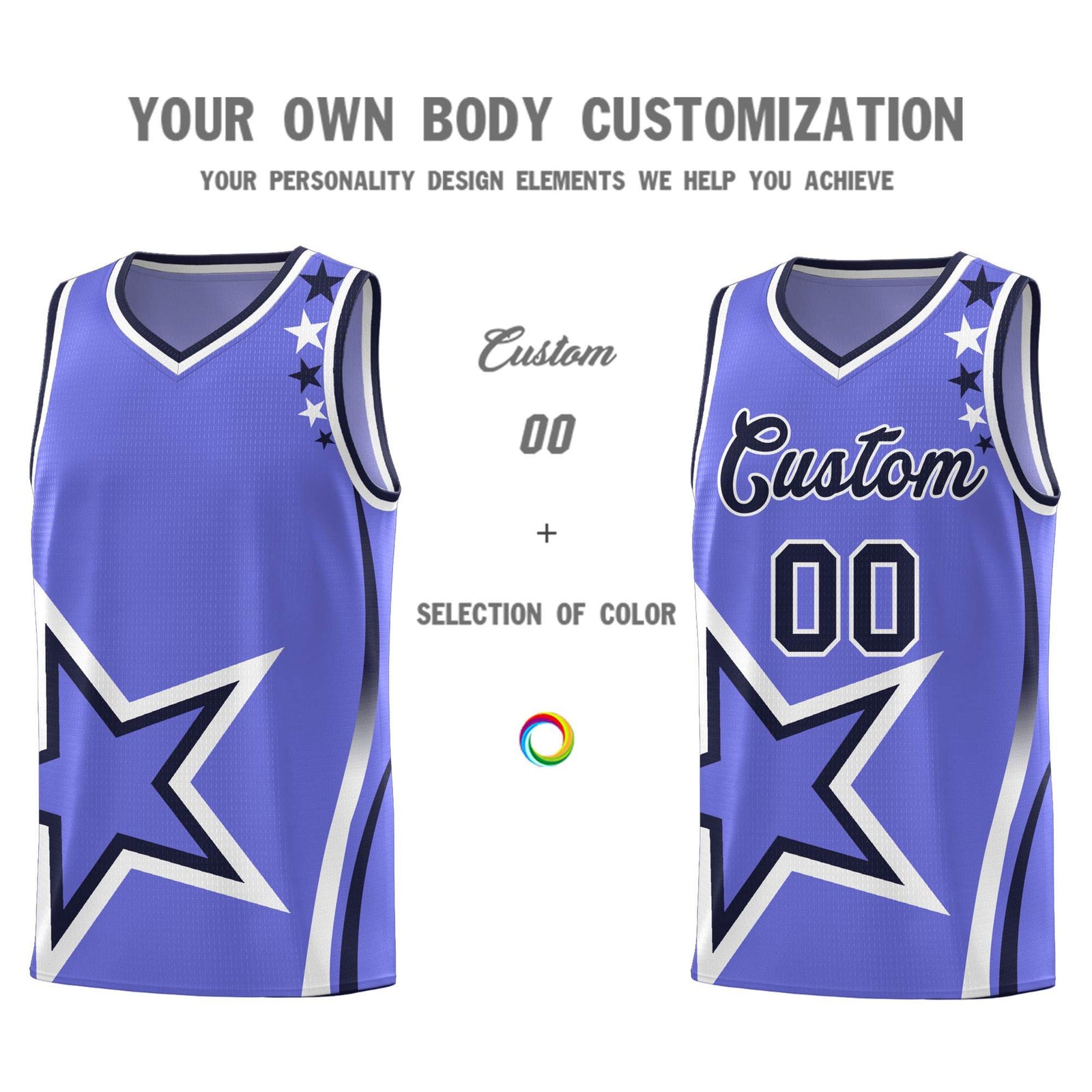 Custom Purple Shoulder Stars Graffiti Pattern Sets Basketball Jersey