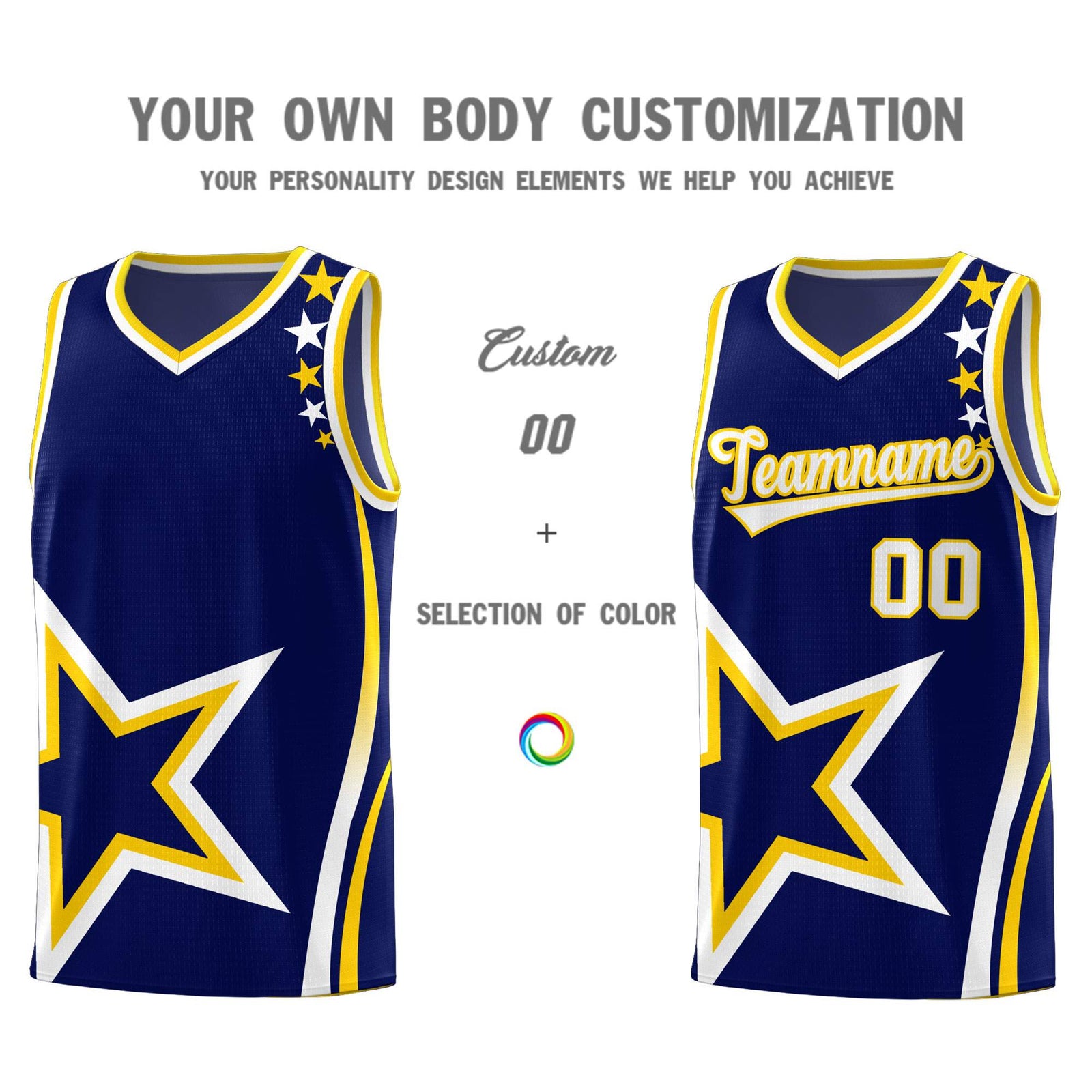 Custom Navy Shoulder Stars Graffiti Pattern Sets Basketball Jersey