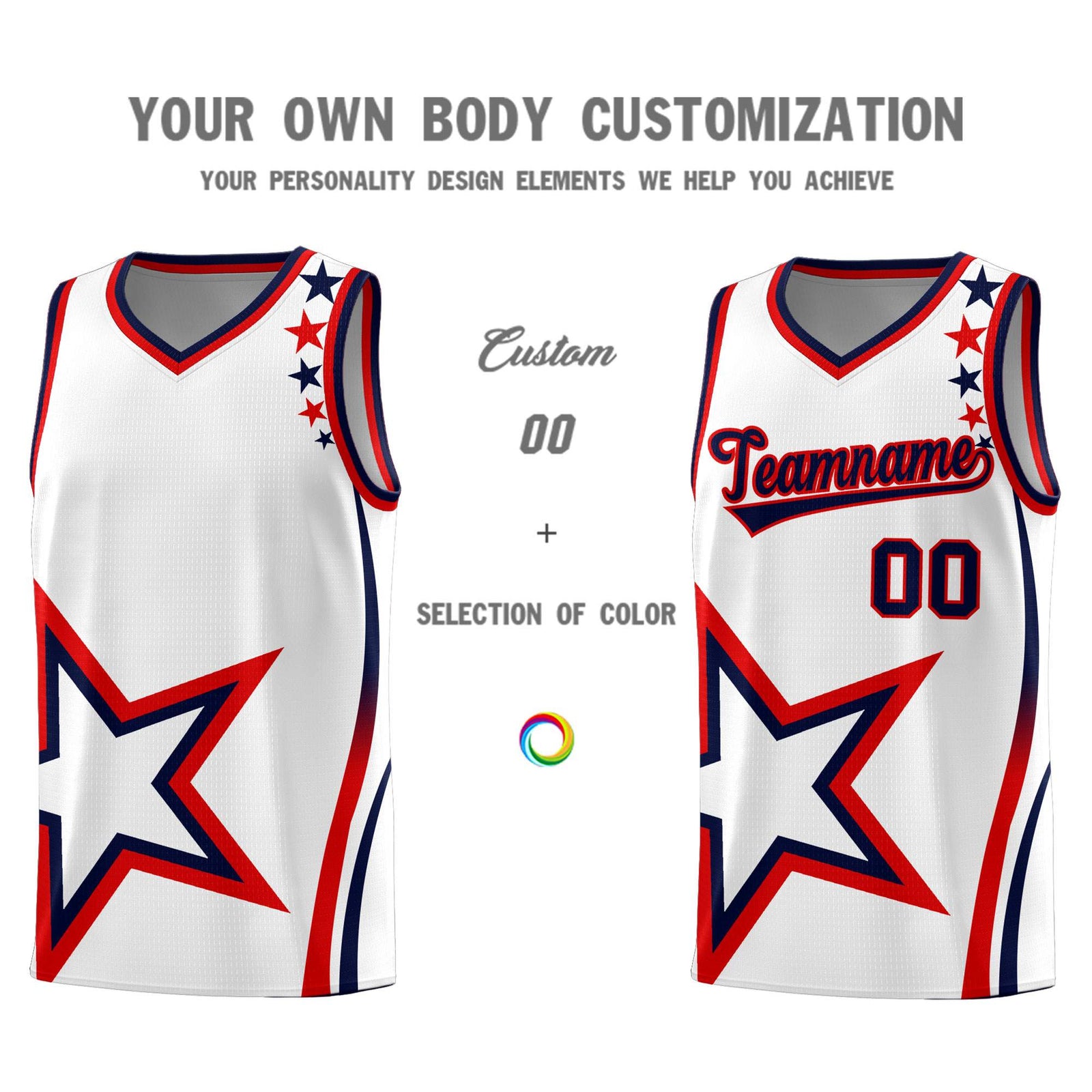 Custom White Shoulder Stars Graffiti Pattern Sets Basketball Jersey