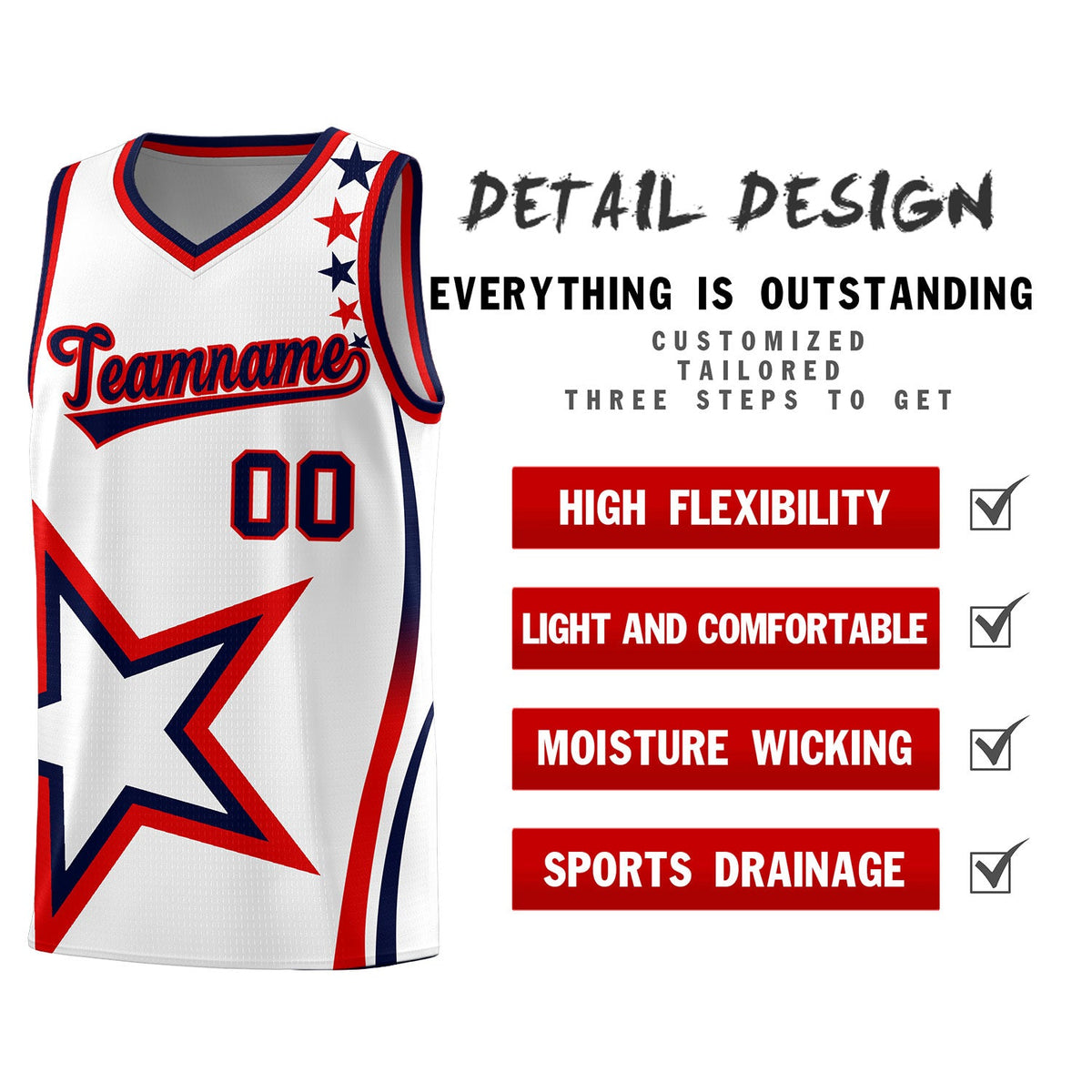 Custom White Shoulder Stars Graffiti Pattern Sets Basketball Jersey