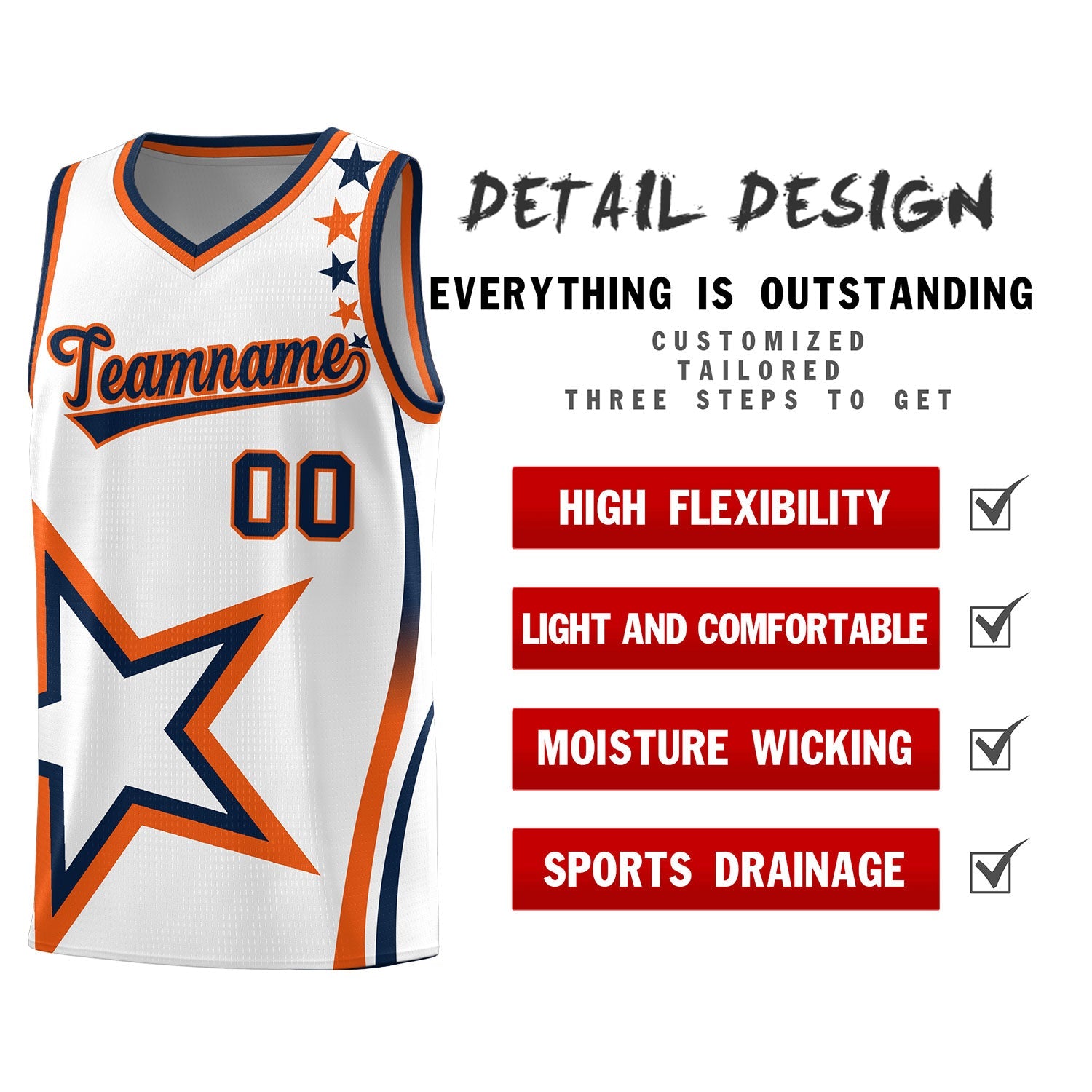 Custom White Shoulder Stars Graffiti Pattern Sets Basketball Jersey