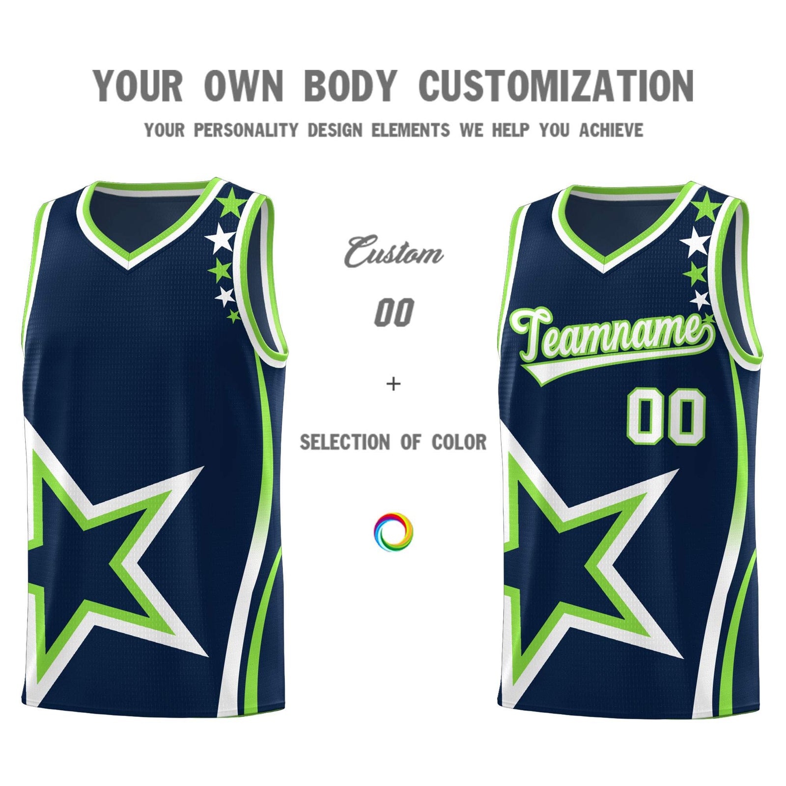 Custom Navy Shoulder Stars Graffiti Pattern Sets Basketball Jersey
