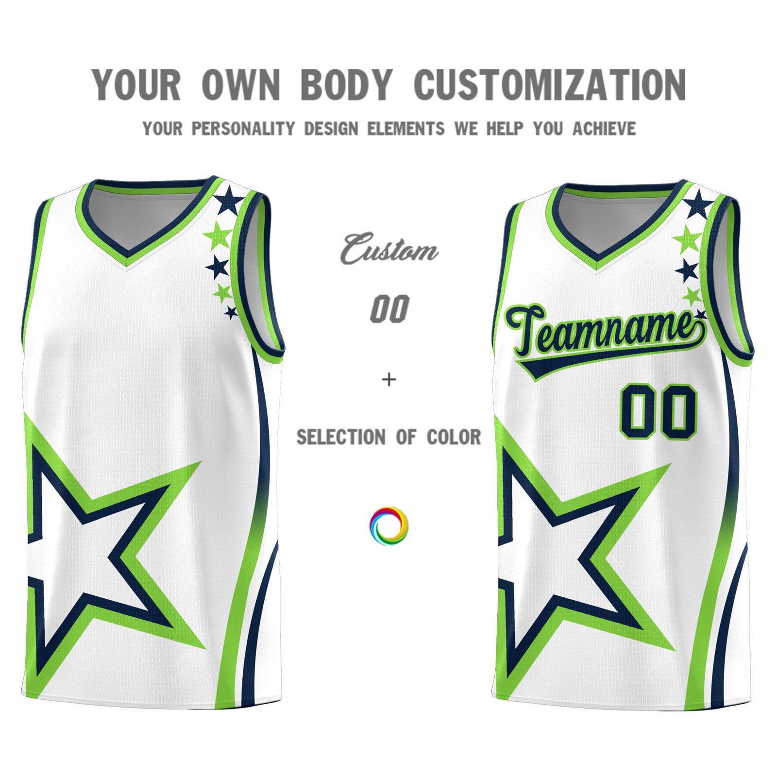 Custom White Shoulder Stars Graffiti Pattern Sets Basketball Jersey