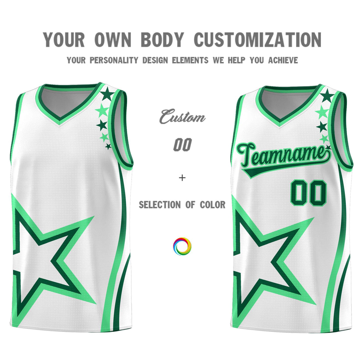Custom White Shoulder Stars Graffiti Pattern Sets Basketball Jersey