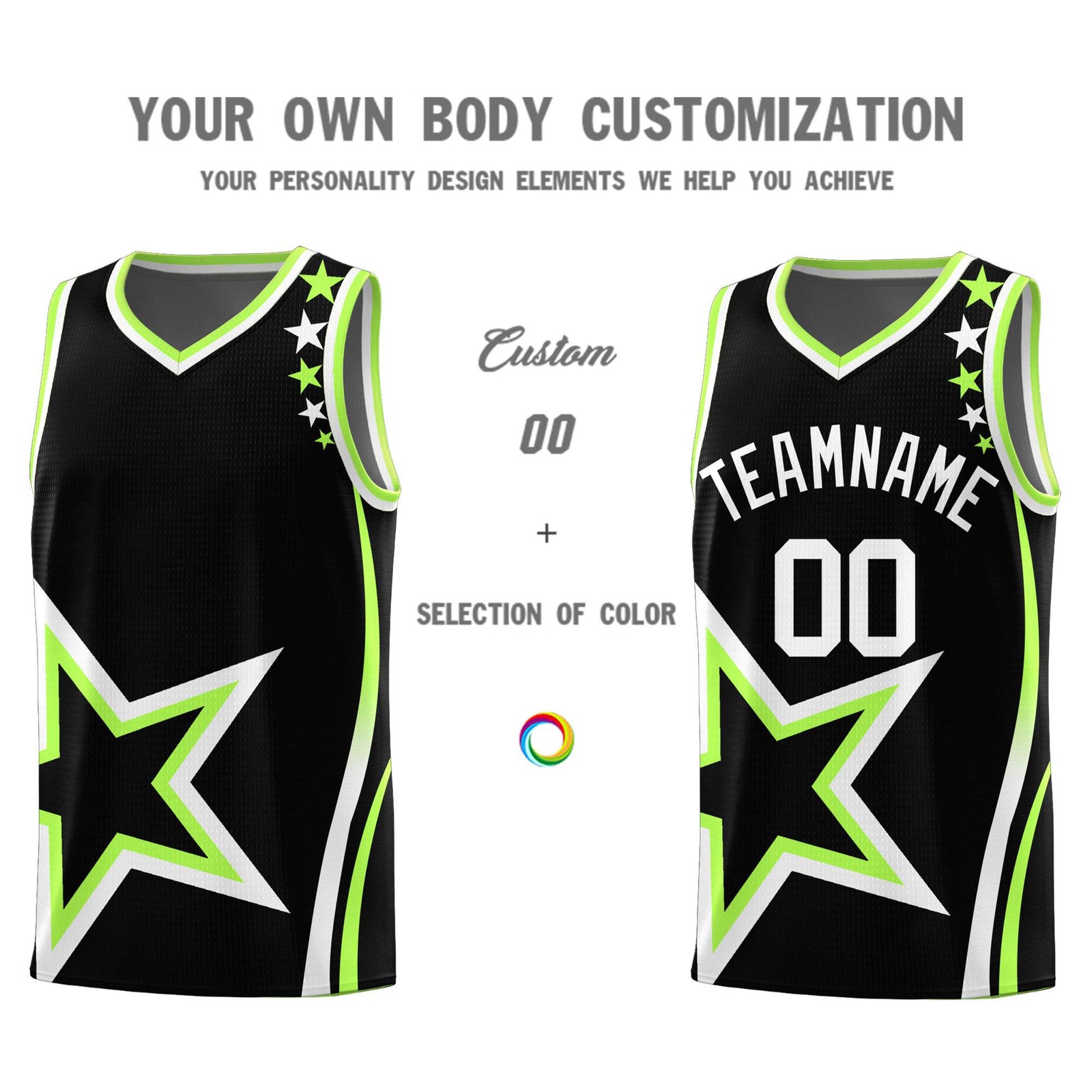 Custom Black Shoulder Stars Graffiti Pattern Sets Basketball Jersey