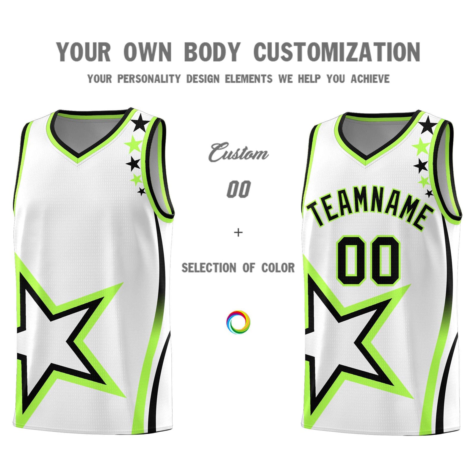 Custom White Shoulder Stars Graffiti Pattern Sets Basketball Jersey