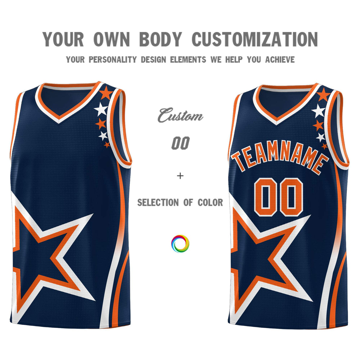 Custom Navy Shoulder Stars Graffiti Pattern Sets Basketball Jersey