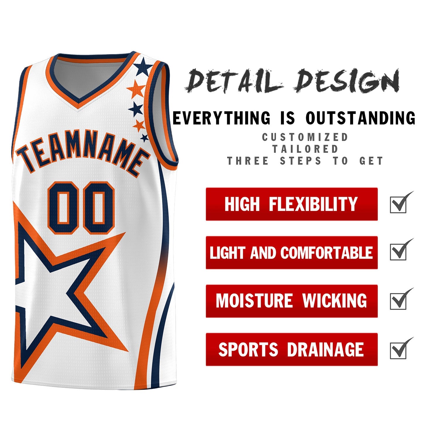 Custom White Shoulder Stars Graffiti Pattern Sets Basketball Jersey