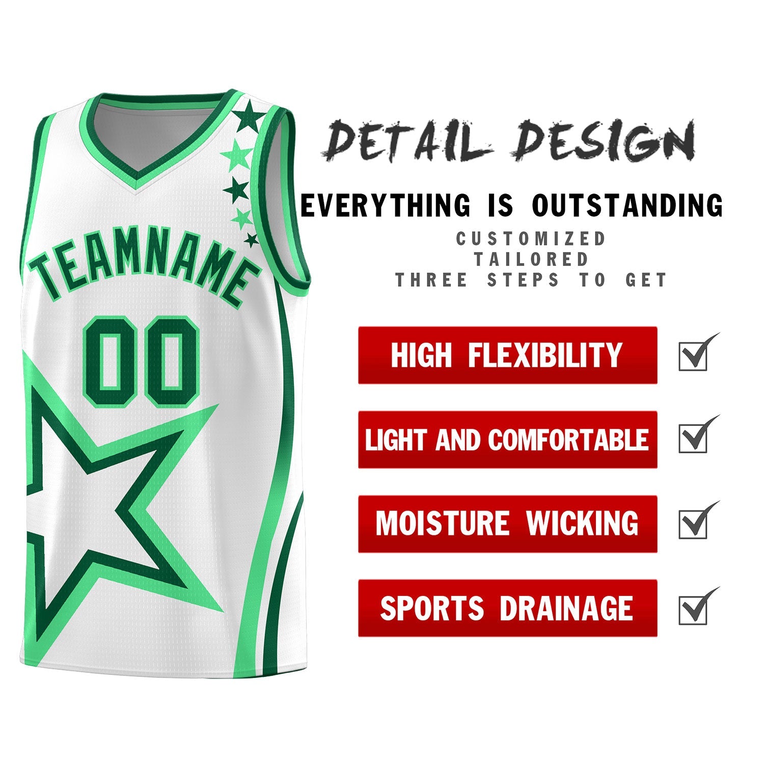 Custom White Shoulder Stars Graffiti Pattern Sets Basketball Jersey
