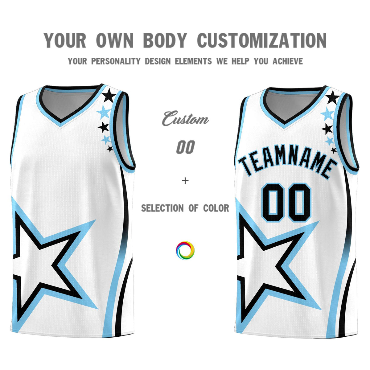 Custom White Shoulder Stars Graffiti Pattern Sets Basketball Jersey