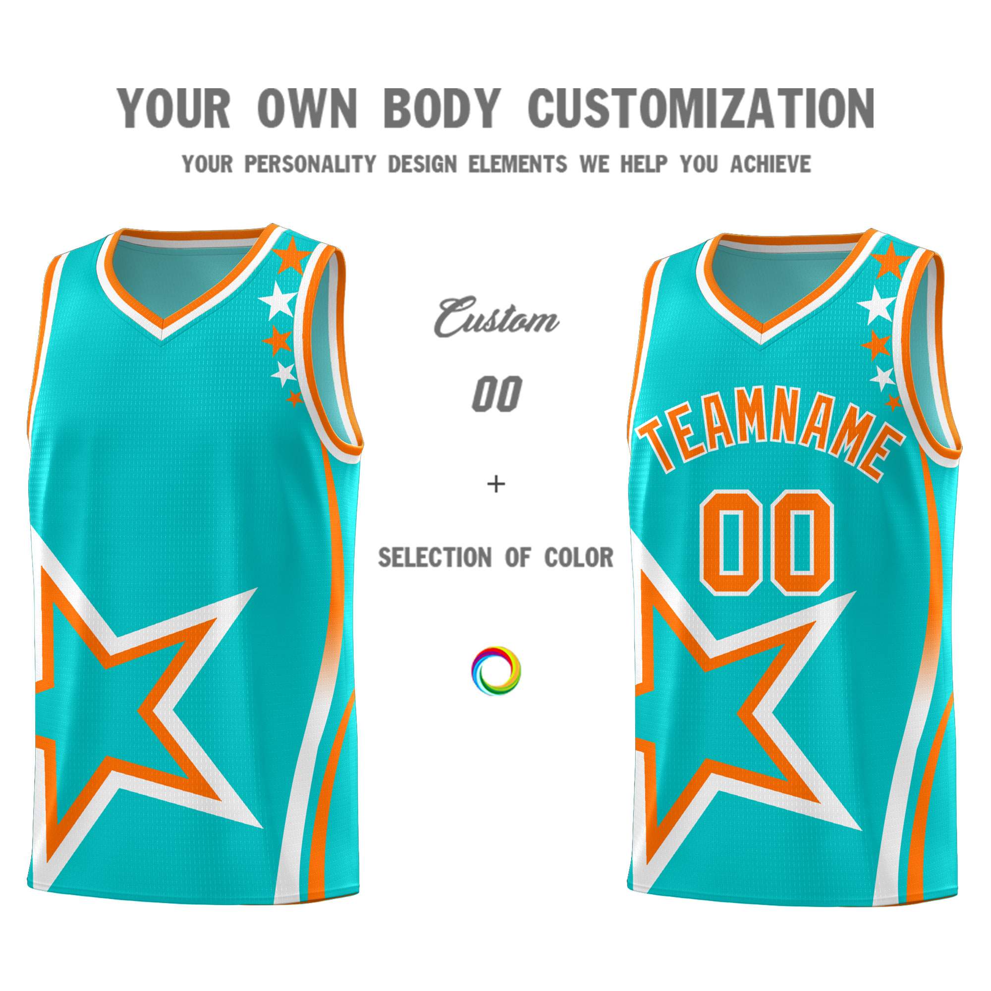 Custom Aqua Shoulder Stars Graffiti Pattern Sets Basketball Jersey