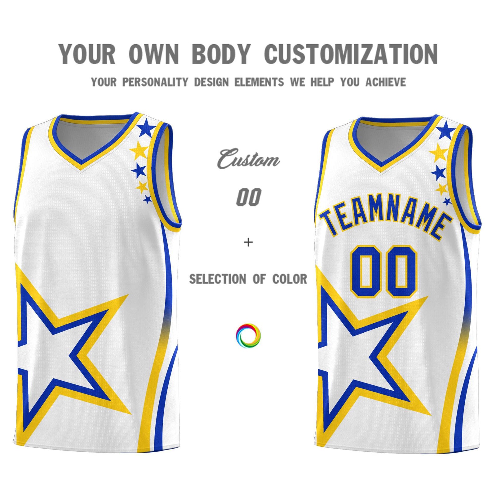 Custom White Shoulder Stars Graffiti Pattern Sets Basketball Jersey