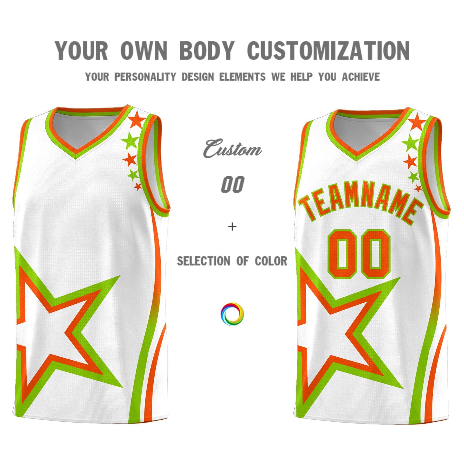 Custom White Shoulder Stars Graffiti Pattern Sets Basketball Jersey