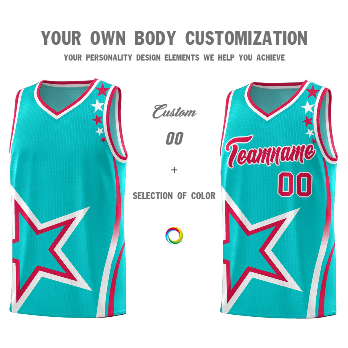 Custom Aqua Shoulder Stars Graffiti Pattern Sets Basketball Jersey