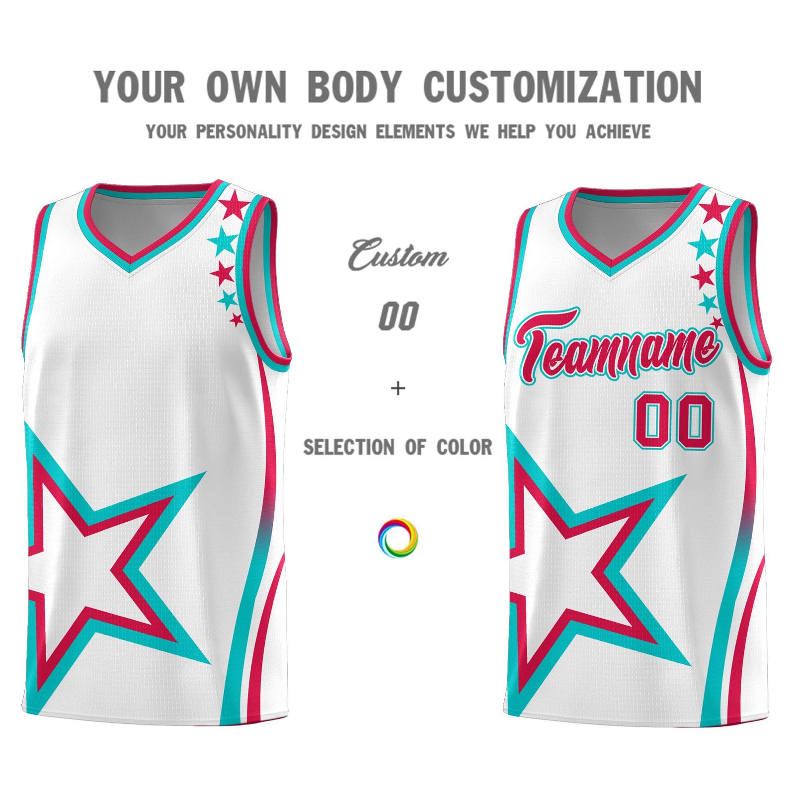 Custom White Shoulder Stars Graffiti Pattern Sets Basketball Jersey