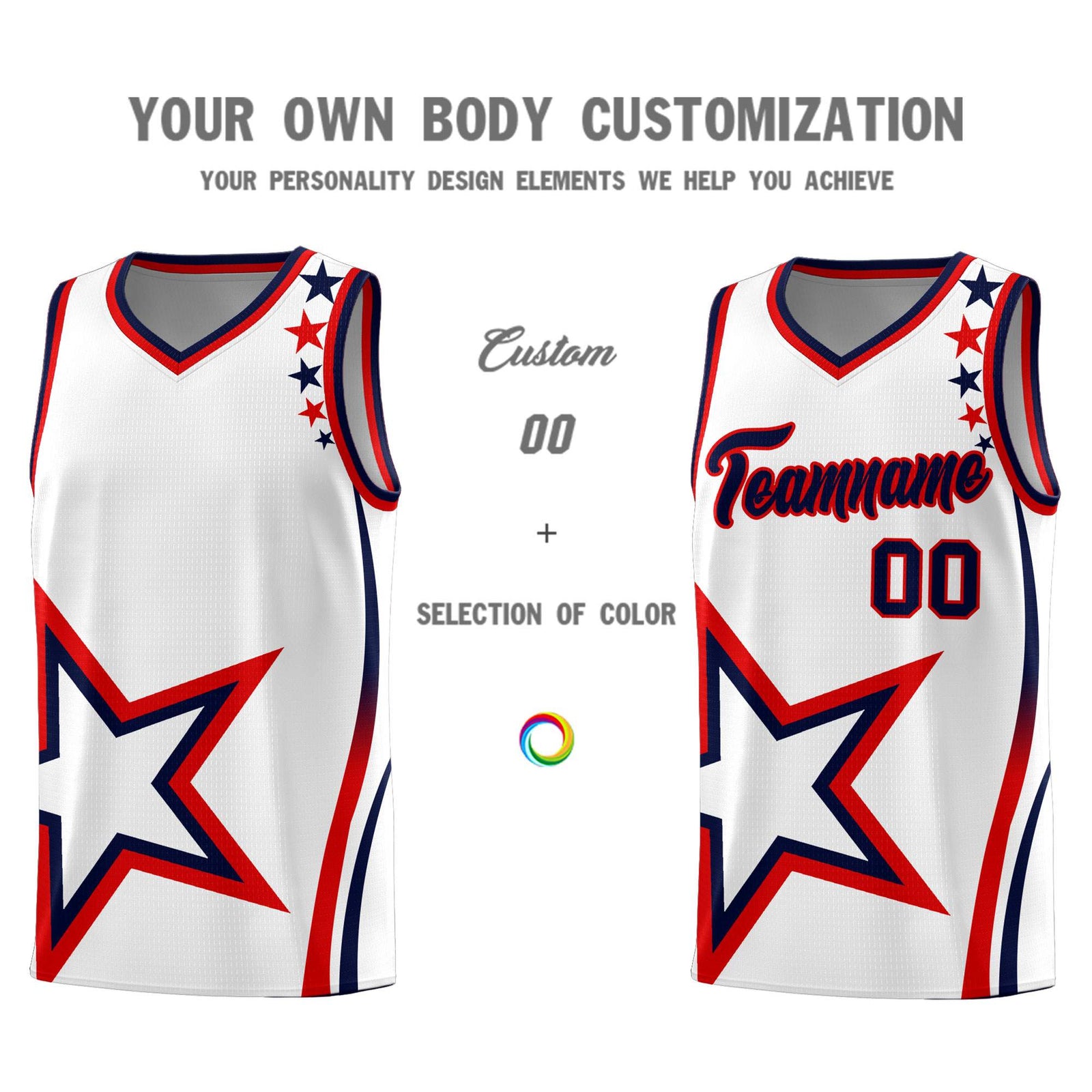 Custom White Shoulder Stars Graffiti Pattern Sets Basketball Jersey