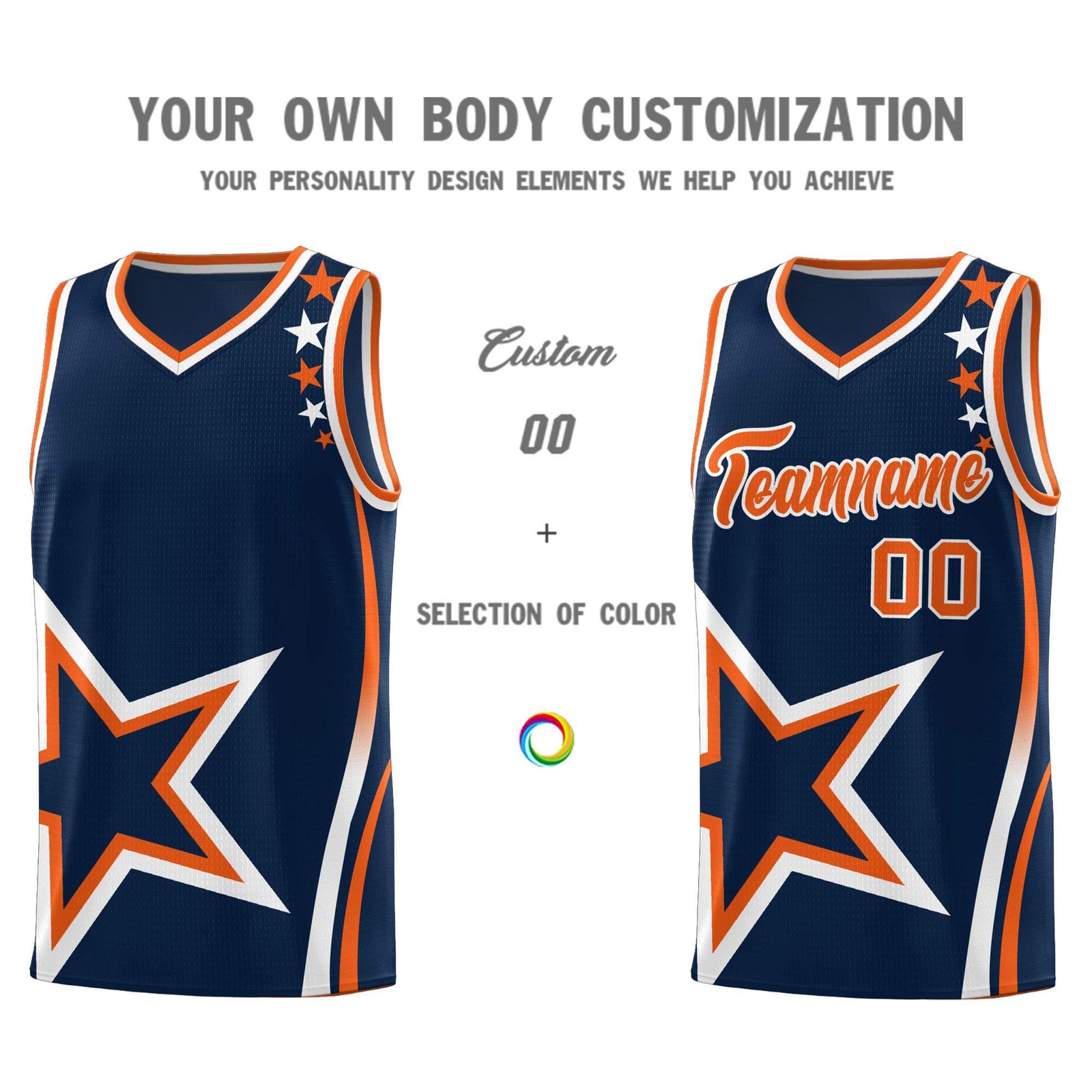 Custom Navy Shoulder Stars Graffiti Pattern Sets Basketball Jersey